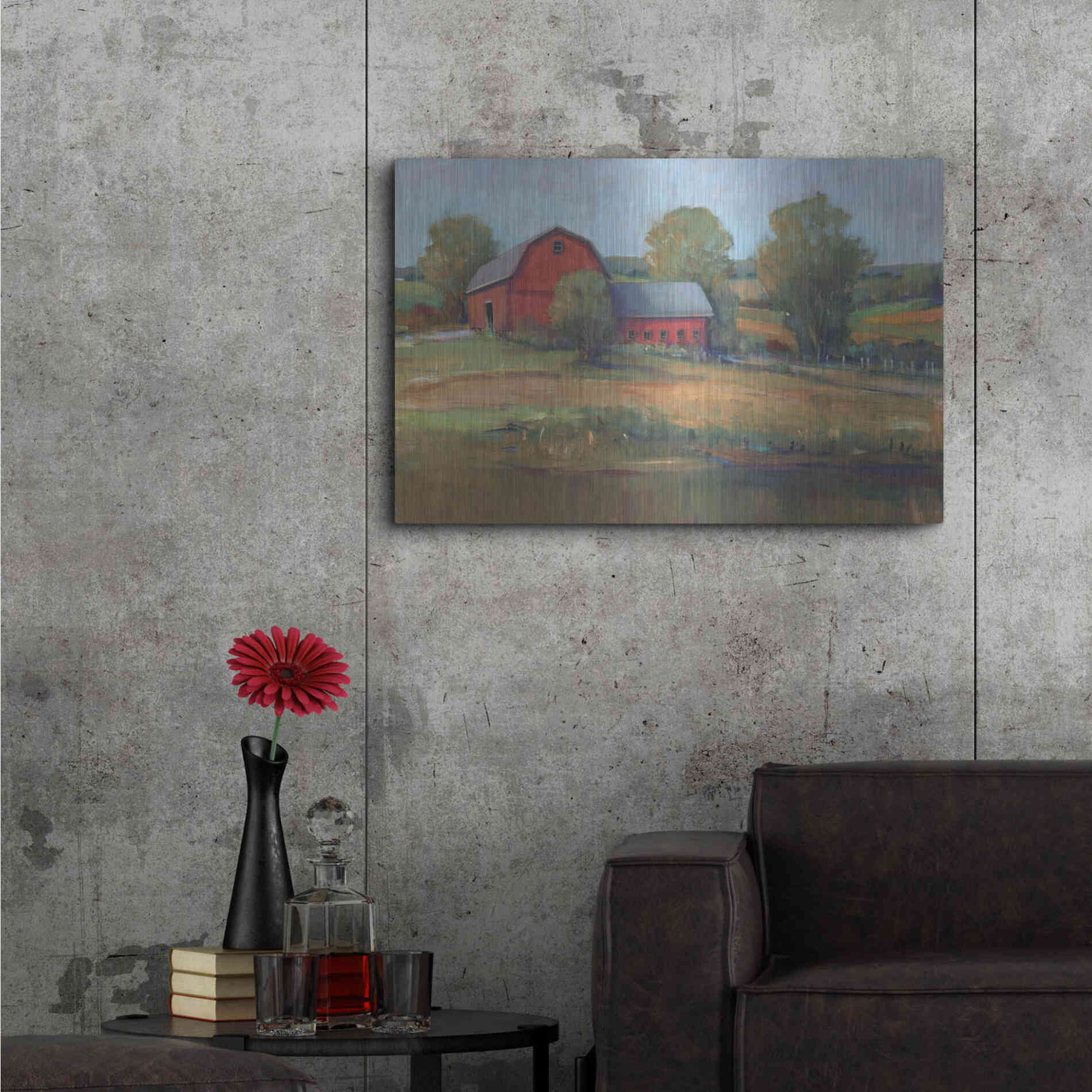Luxe Metal Art 'Country Barn I' by Tim O'Toole, Metal Wall Art,36x24
