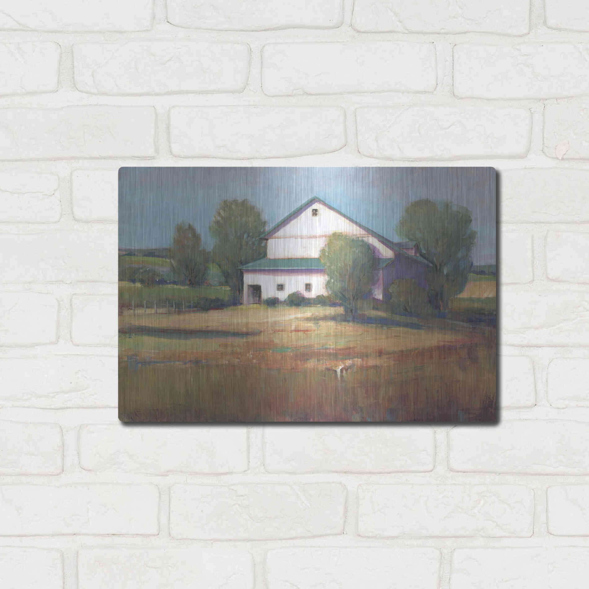 Luxe Metal Art 'Country Barn II' by Tim O'Toole, Metal Wall Art,16x12