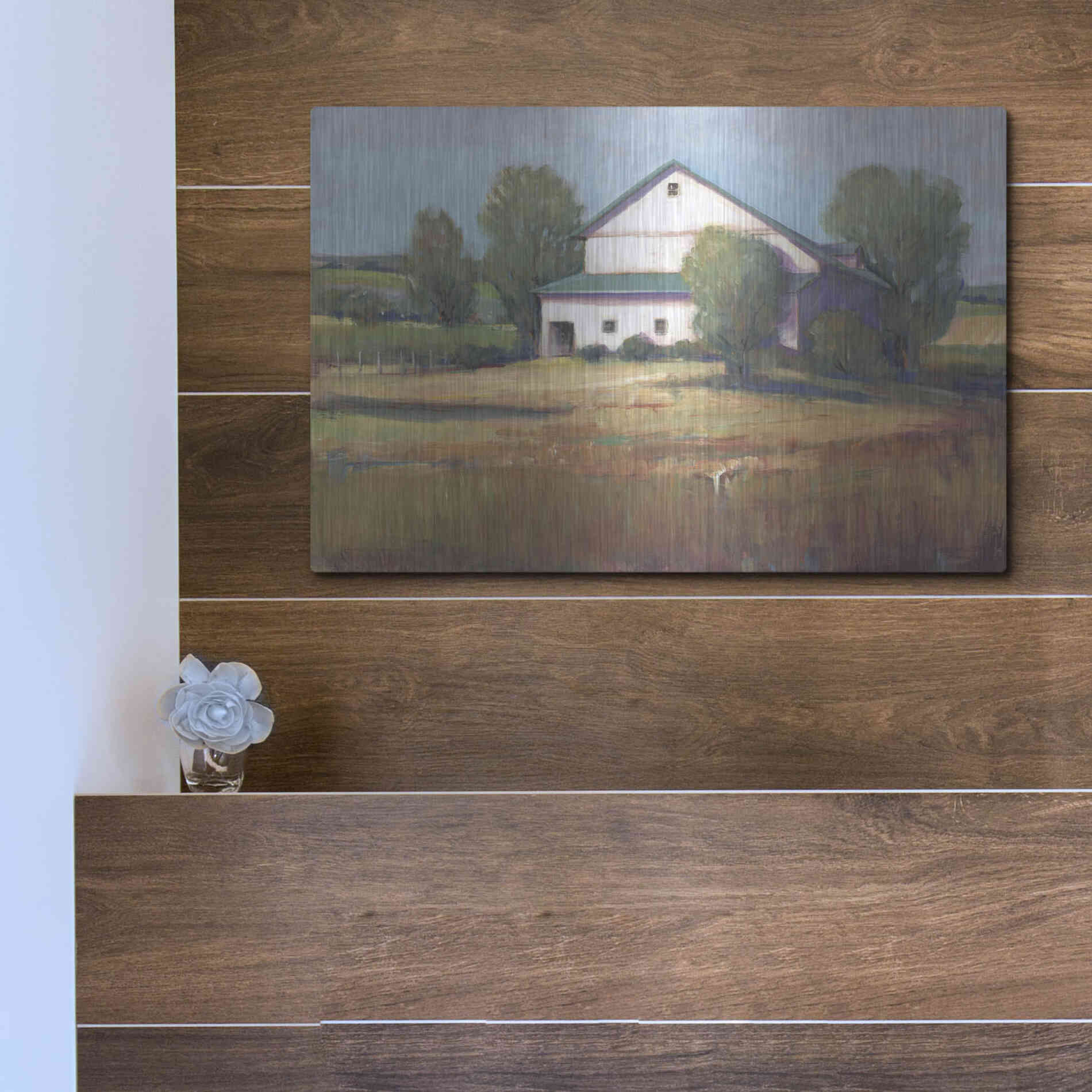 Luxe Metal Art 'Country Barn II' by Tim O'Toole, Metal Wall Art,16x12