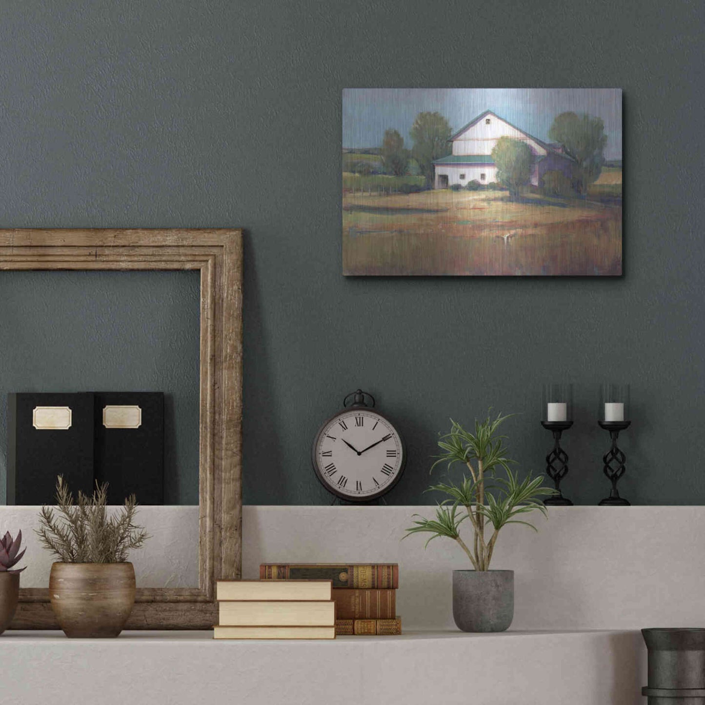 Luxe Metal Art 'Country Barn II' by Tim O'Toole, Metal Wall Art,16x12