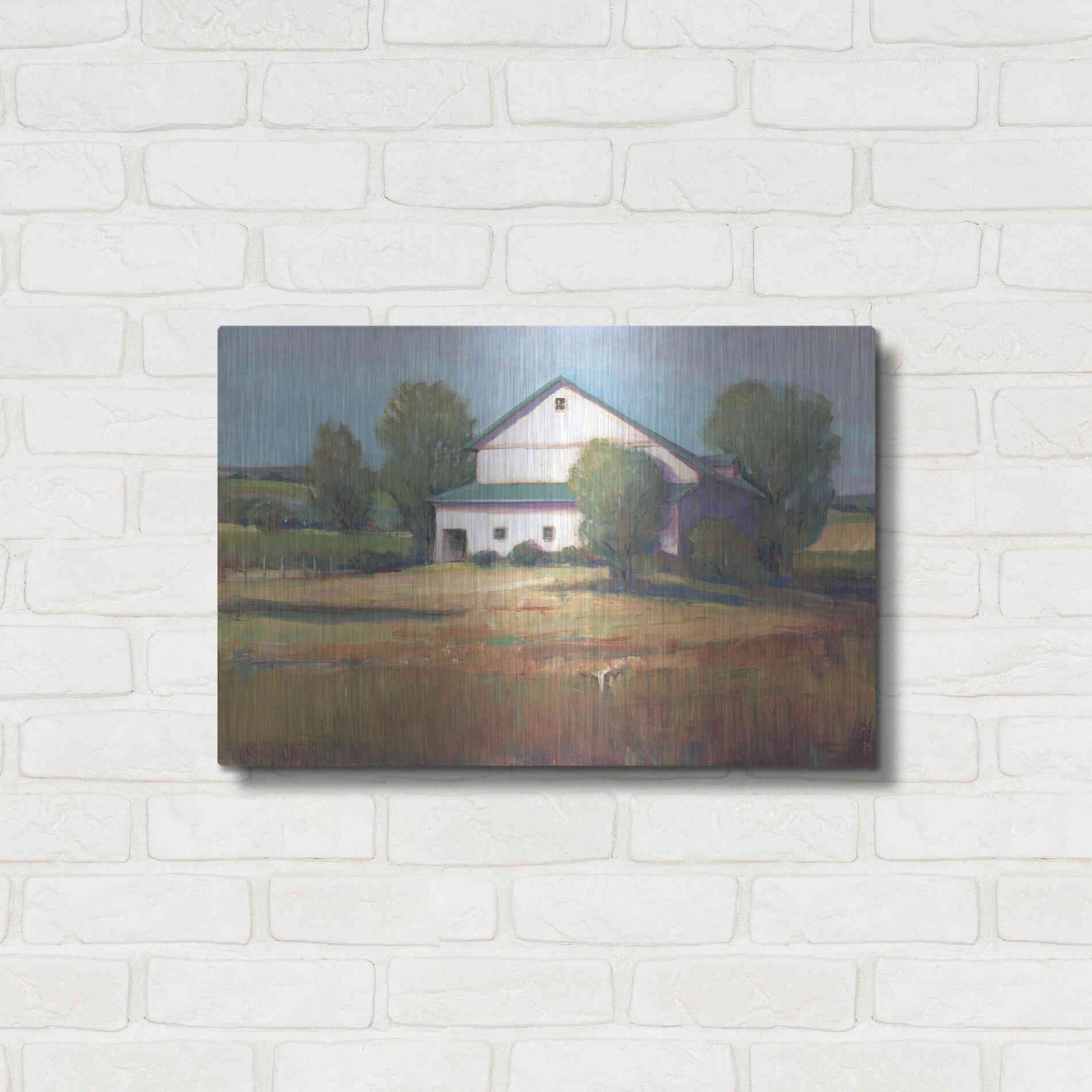 Luxe Metal Art 'Country Barn II' by Tim O'Toole, Metal Wall Art,24x16