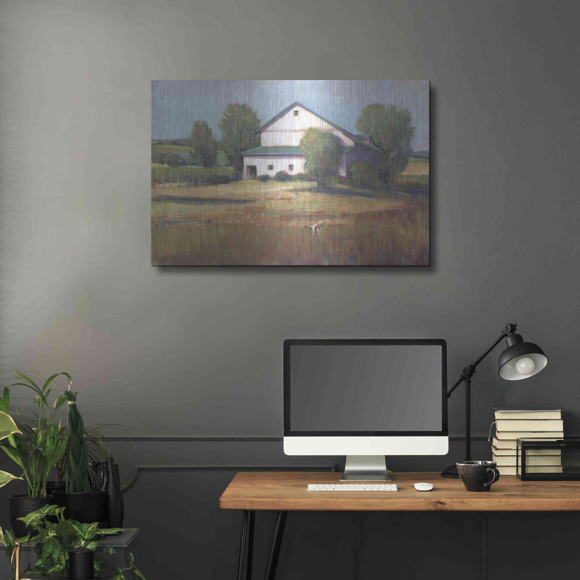 Luxe Metal Art 'Country Barn II' by Tim O'Toole, Metal Wall Art,36x24
