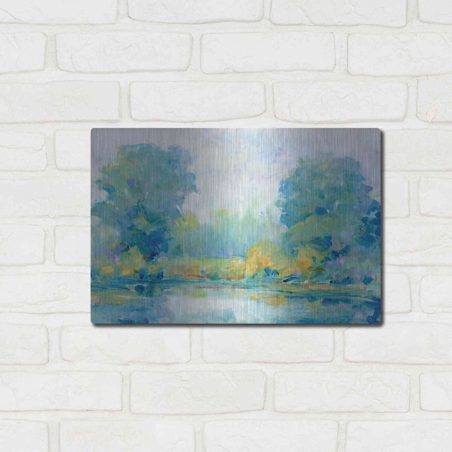 Luxe Metal Art 'Quiet Morning I' by Tim O'Toole, Metal Wall Art,16x12