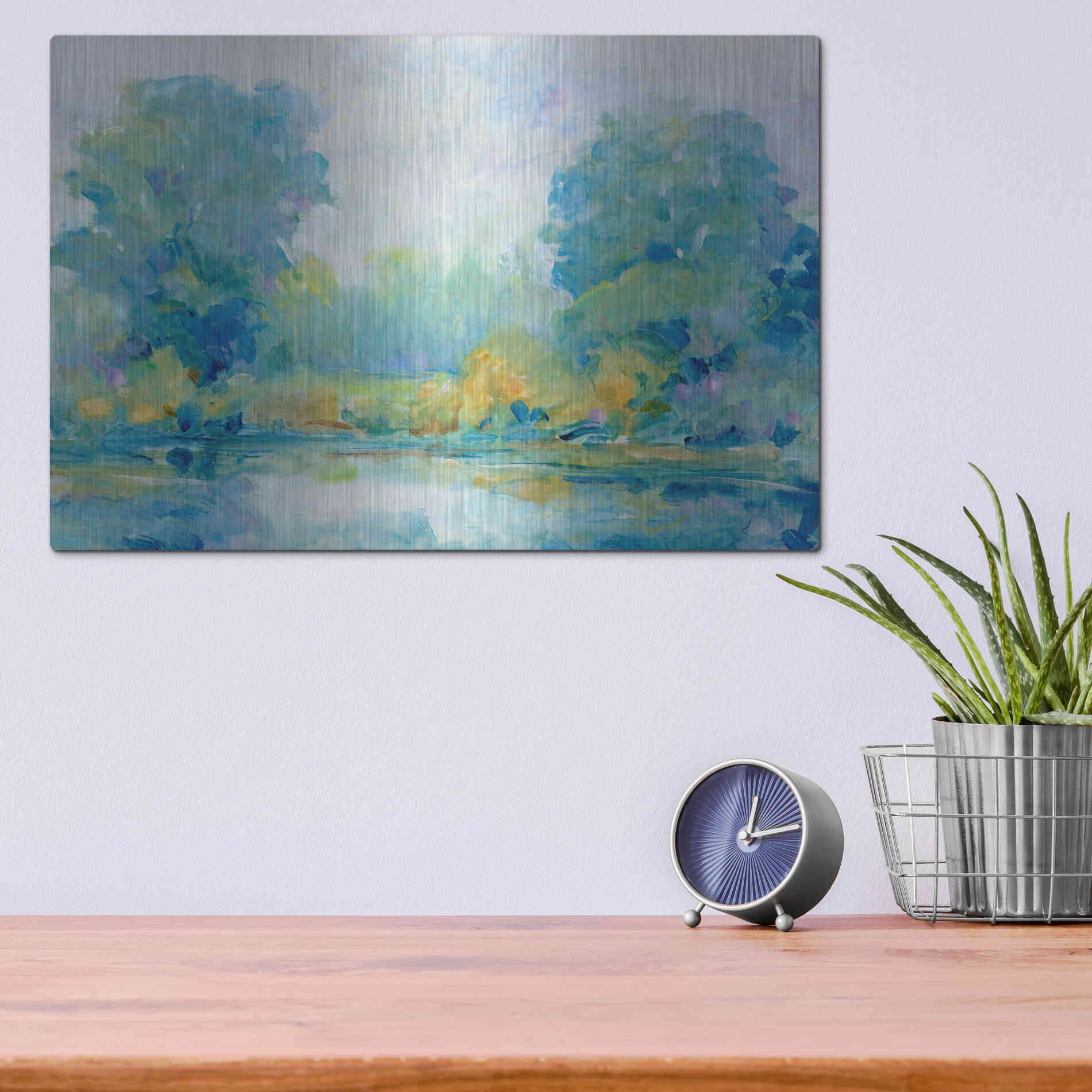 Luxe Metal Art 'Quiet Morning I' by Tim O'Toole, Metal Wall Art,16x12