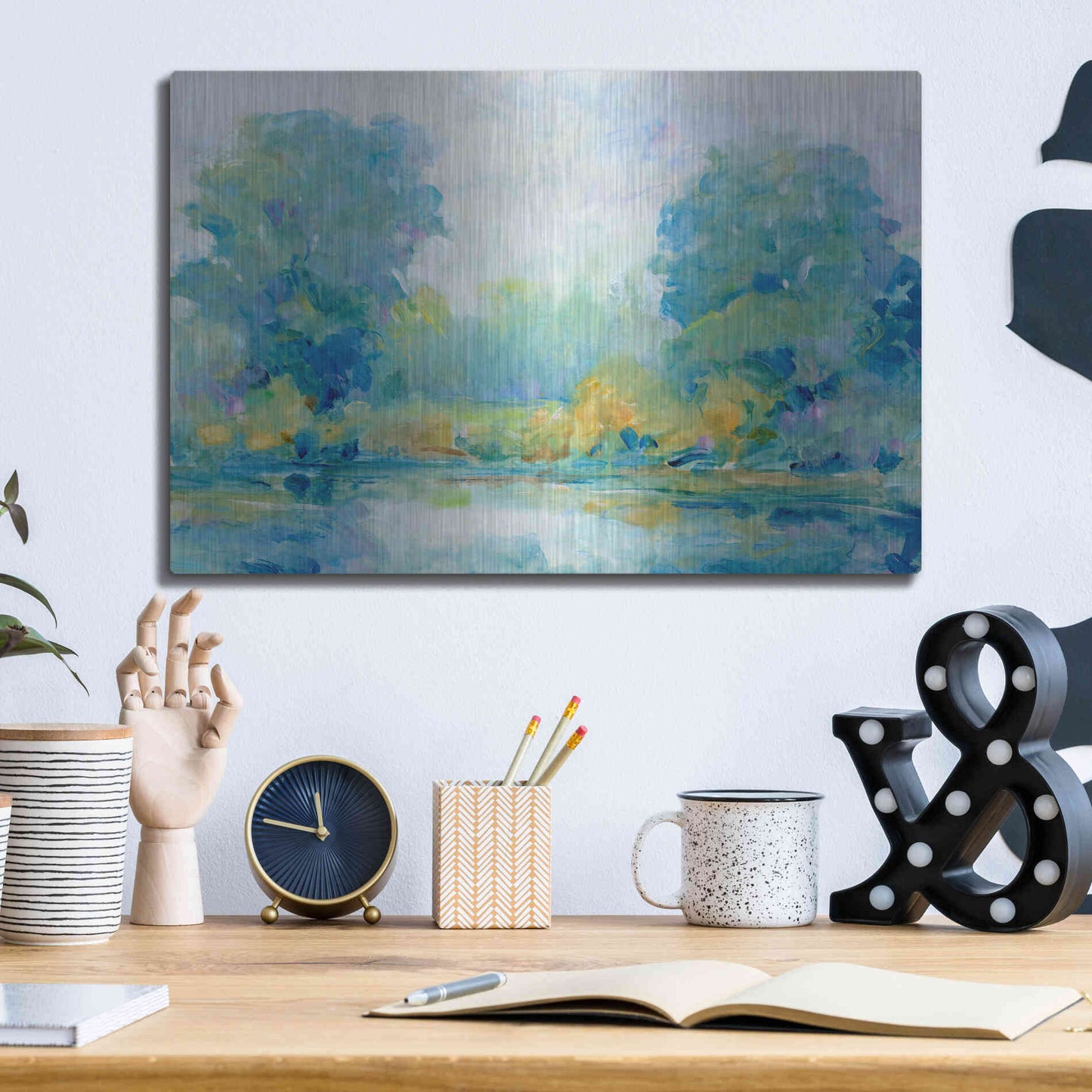 Luxe Metal Art 'Quiet Morning I' by Tim O'Toole, Metal Wall Art,16x12