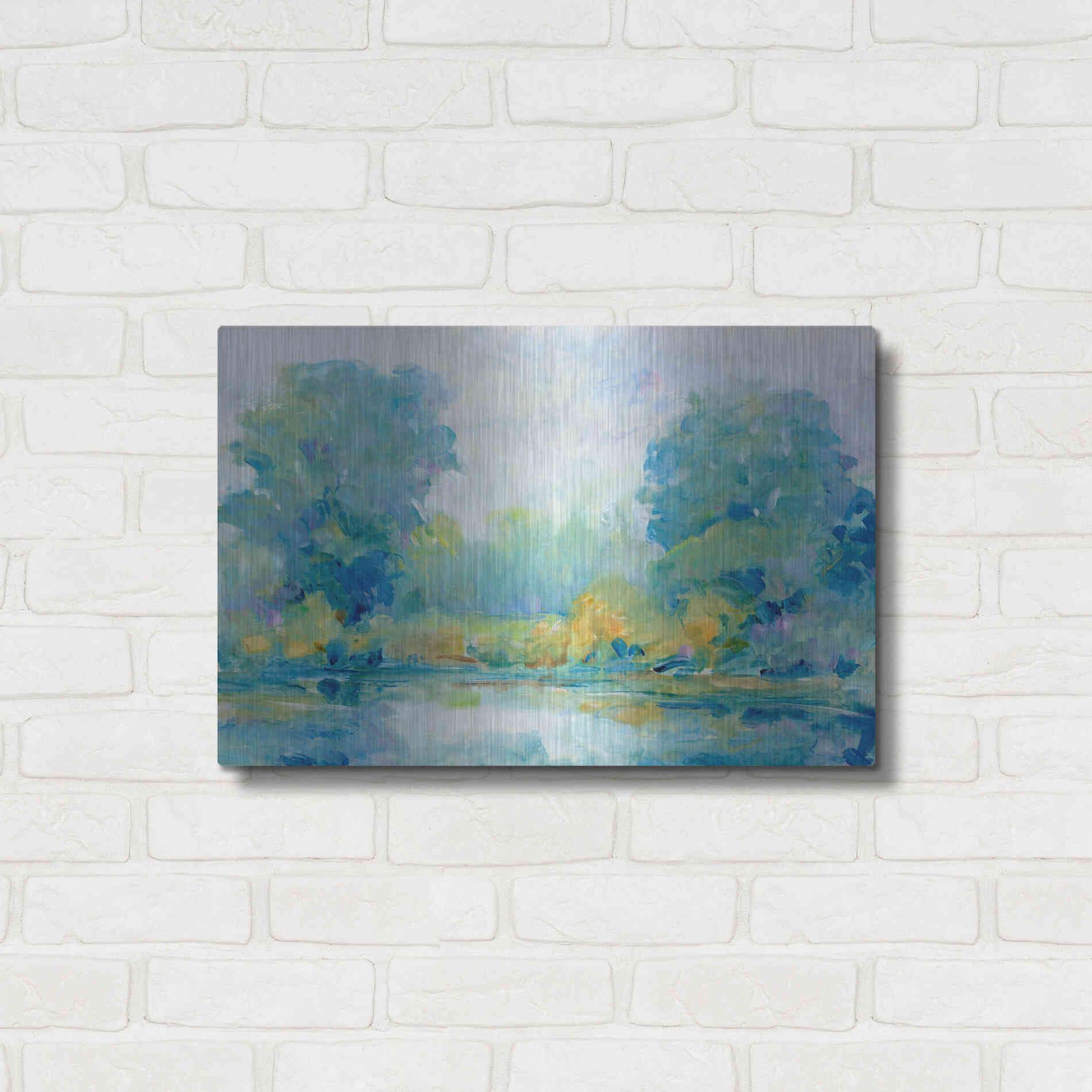 Luxe Metal Art 'Quiet Morning I' by Tim O'Toole, Metal Wall Art,24x16