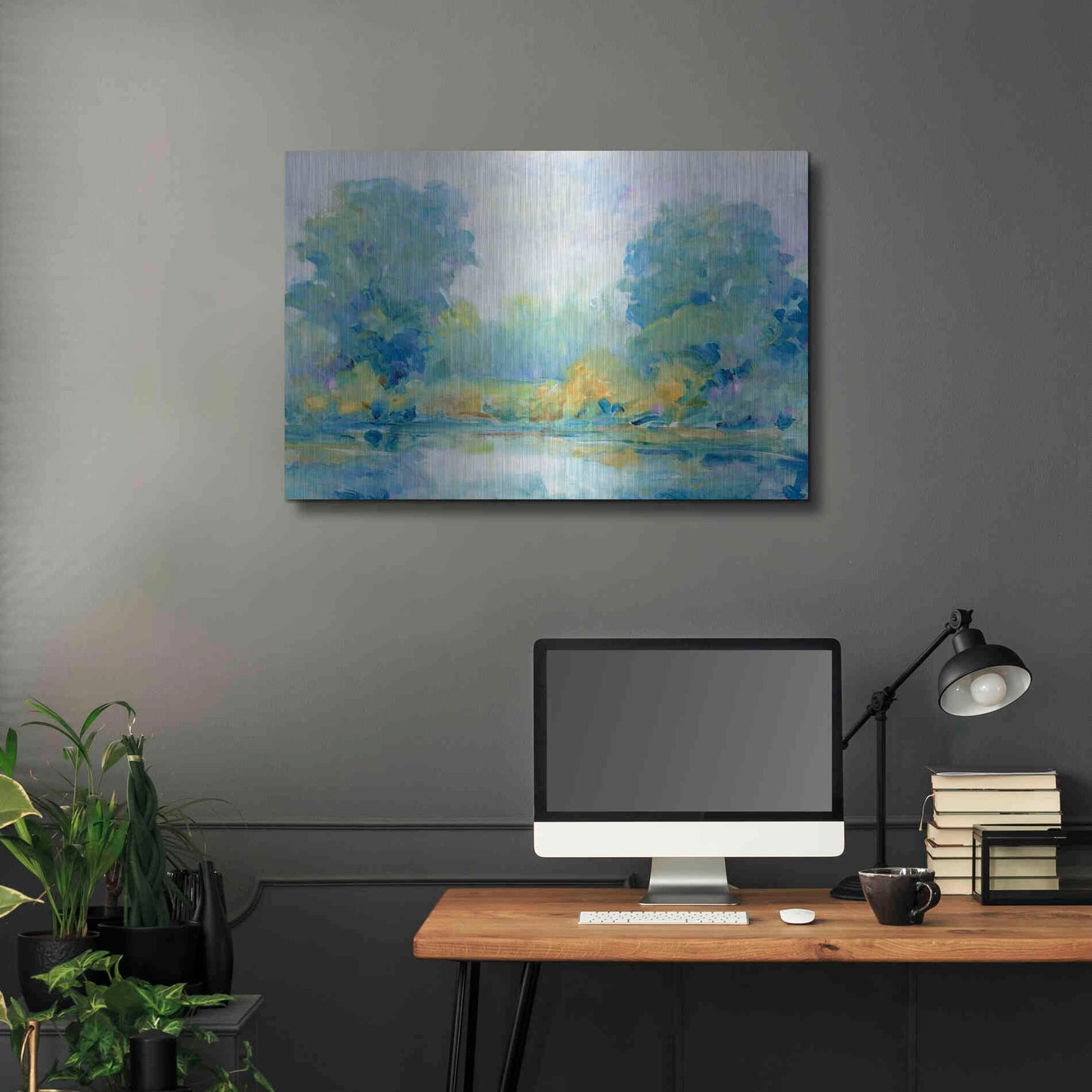 Luxe Metal Art 'Quiet Morning I' by Tim O'Toole, Metal Wall Art,36x24
