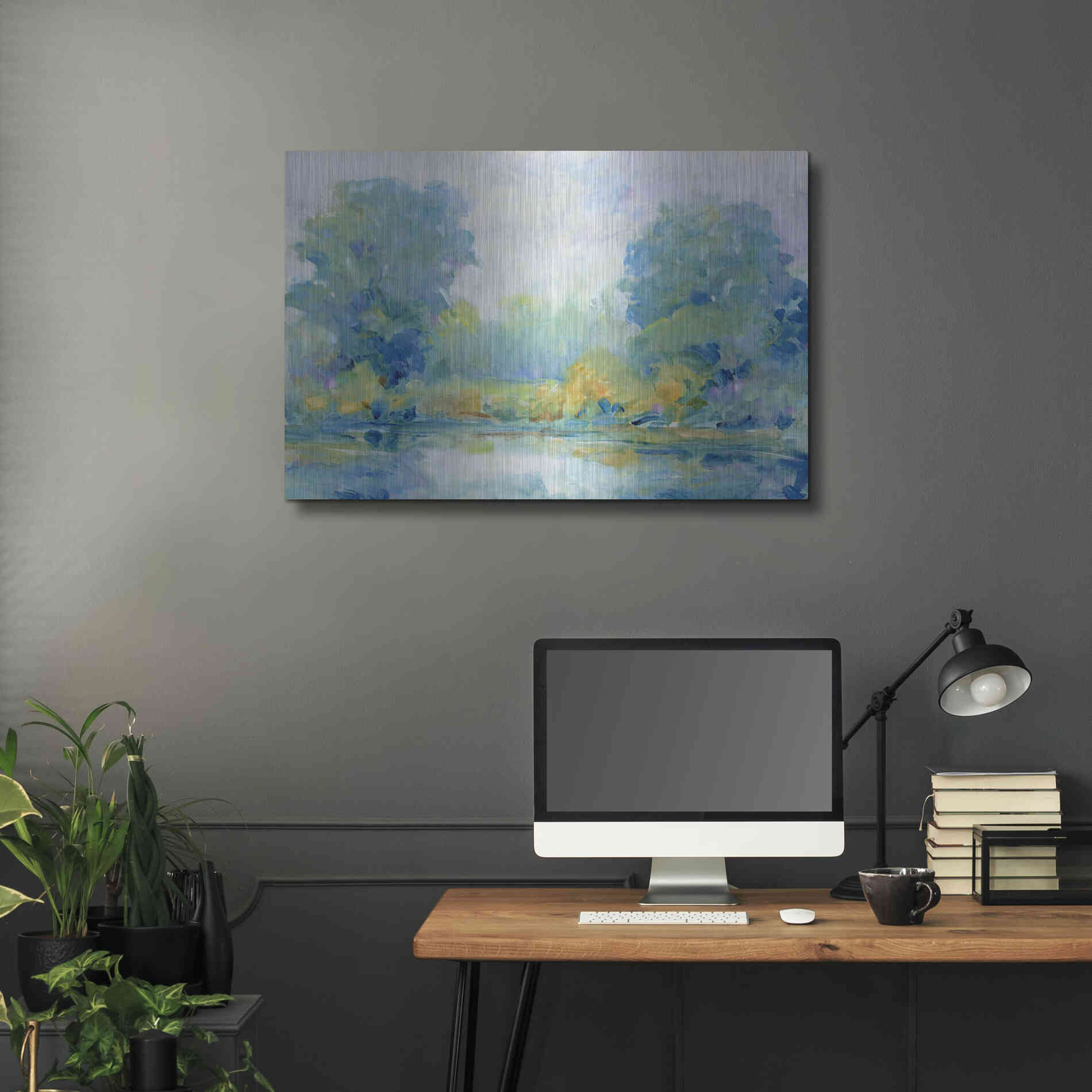 Luxe Metal Art 'Quiet Morning I' by Tim O'Toole, Metal Wall Art,36x24