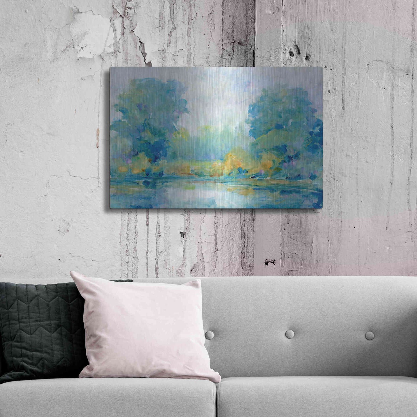 Luxe Metal Art 'Quiet Morning I' by Tim O'Toole, Metal Wall Art,36x24