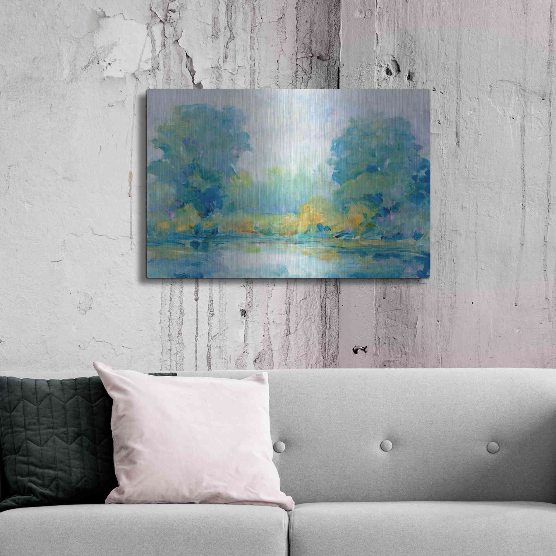 Luxe Metal Art 'Quiet Morning I' by Tim O'Toole, Metal Wall Art,36x24
