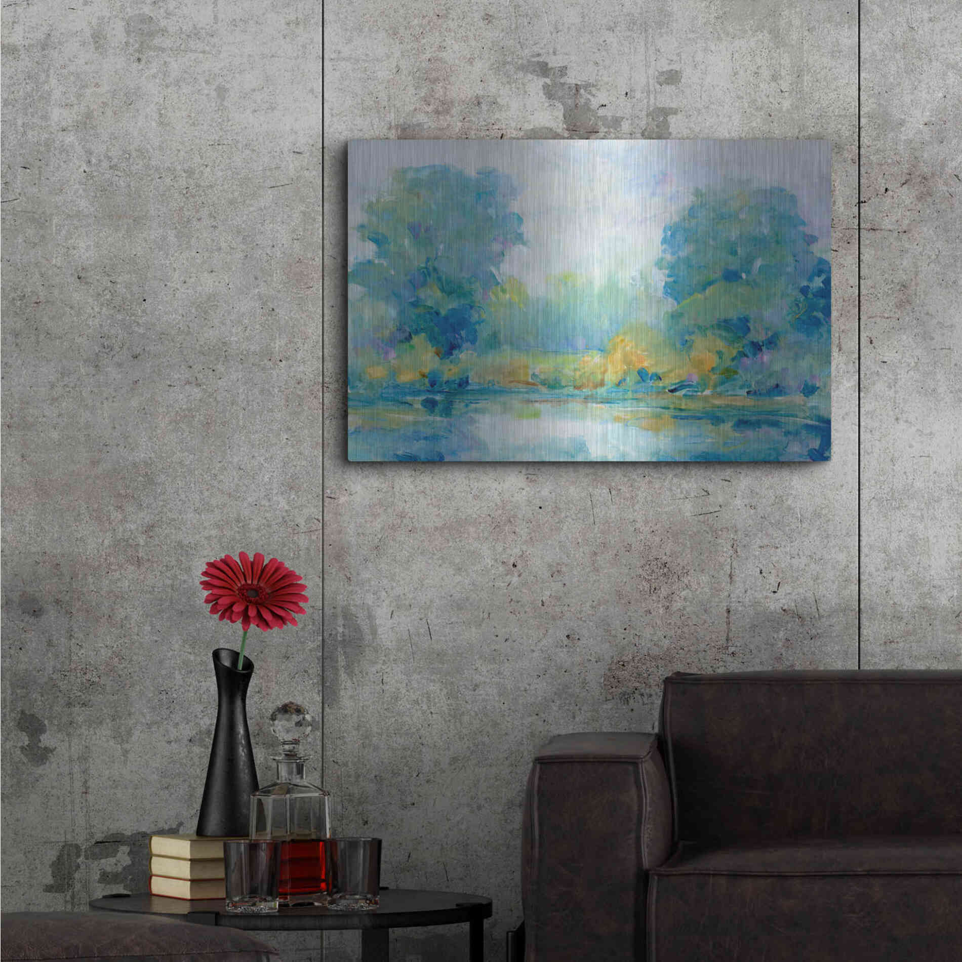 Luxe Metal Art 'Quiet Morning I' by Tim O'Toole, Metal Wall Art,36x24