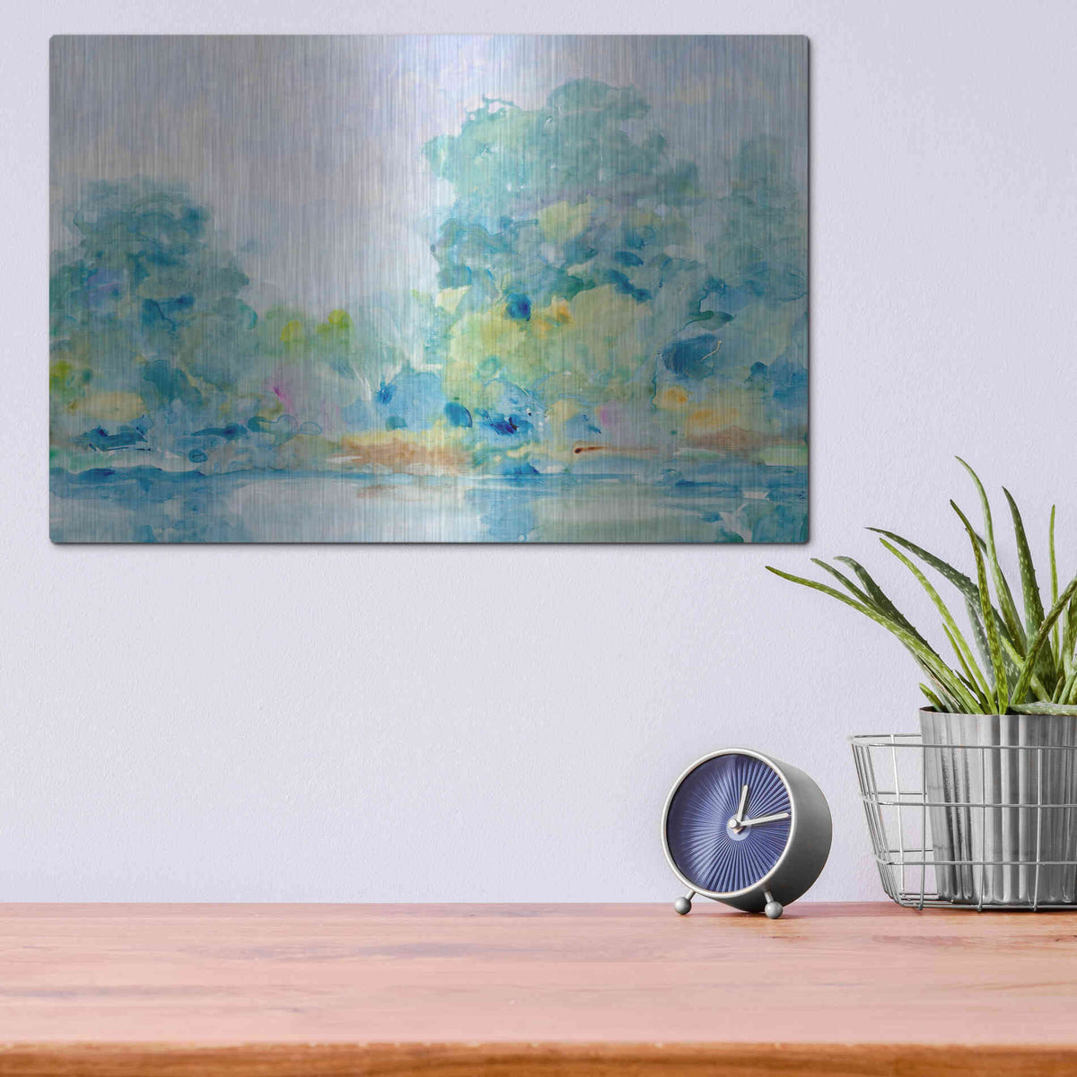 Luxe Metal Art 'Quiet Morning II' by Tim O'Toole, Metal Wall Art,16x12