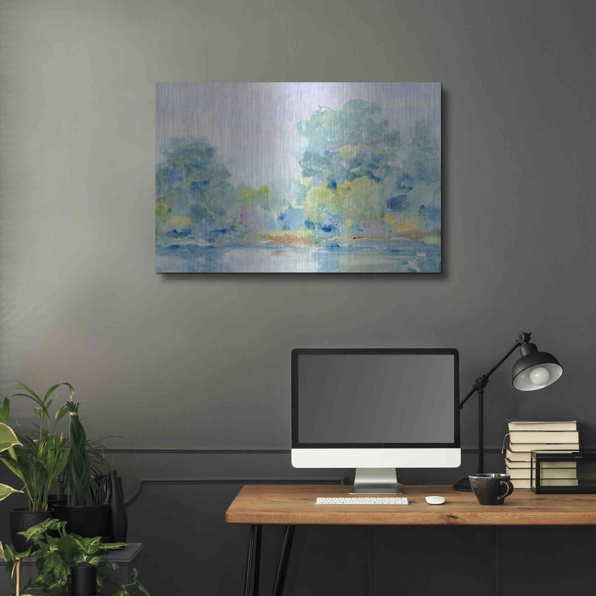 Luxe Metal Art 'Quiet Morning II' by Tim O'Toole, Metal Wall Art,36x24