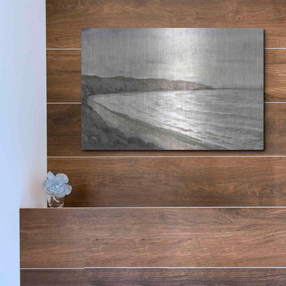 Luxe Metal Art 'Coastal Shoreline I' by Tim O'Toole, Metal Wall Art,16x12