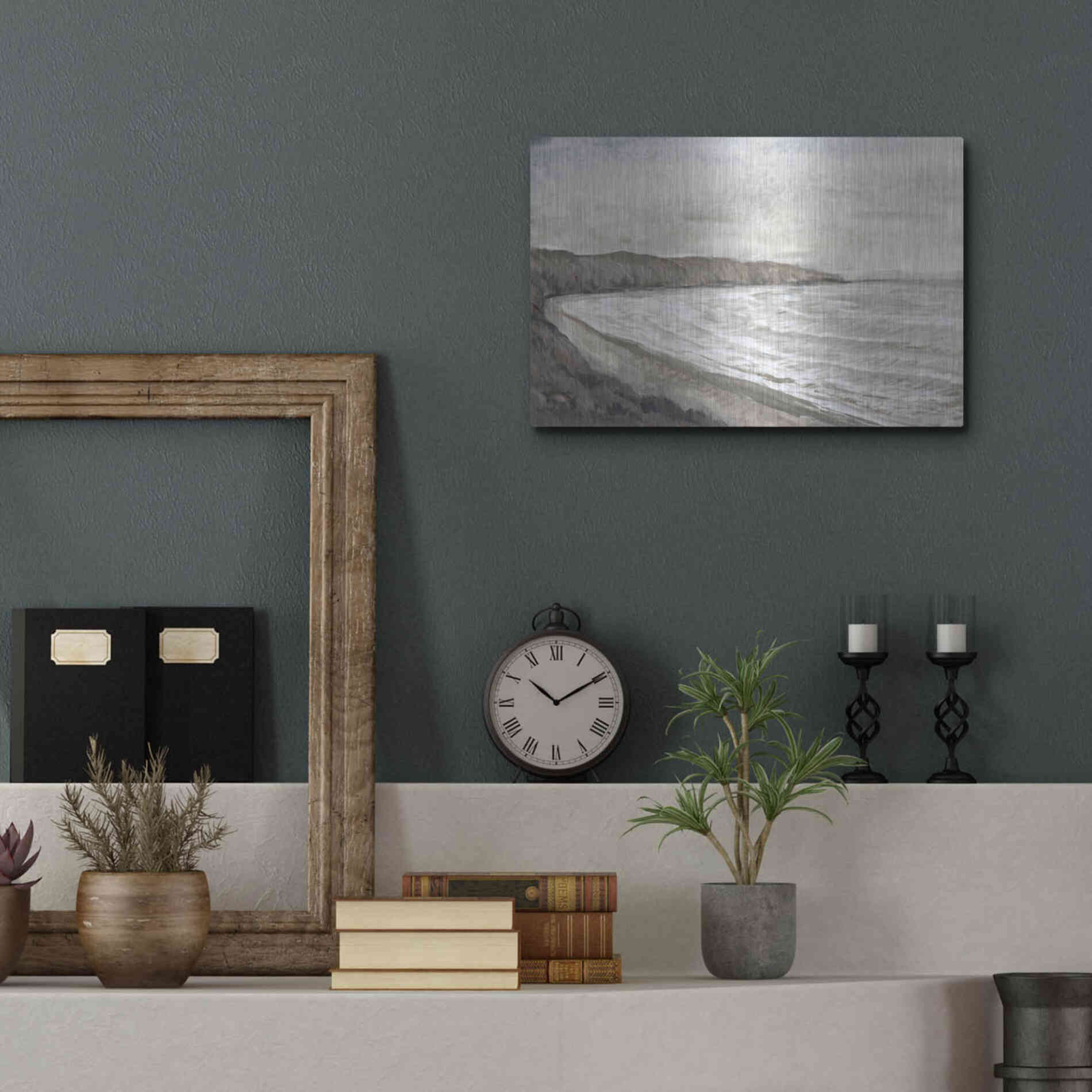 Luxe Metal Art 'Coastal Shoreline I' by Tim O'Toole, Metal Wall Art,16x12