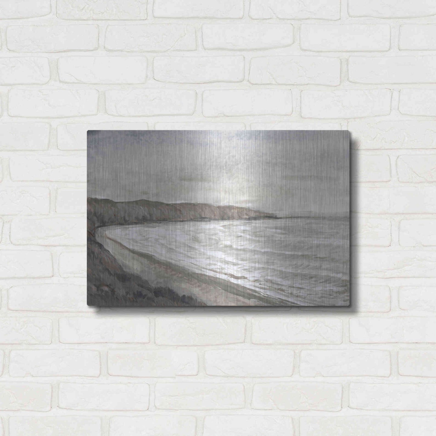 Luxe Metal Art 'Coastal Shoreline I' by Tim O'Toole, Metal Wall Art,24x16