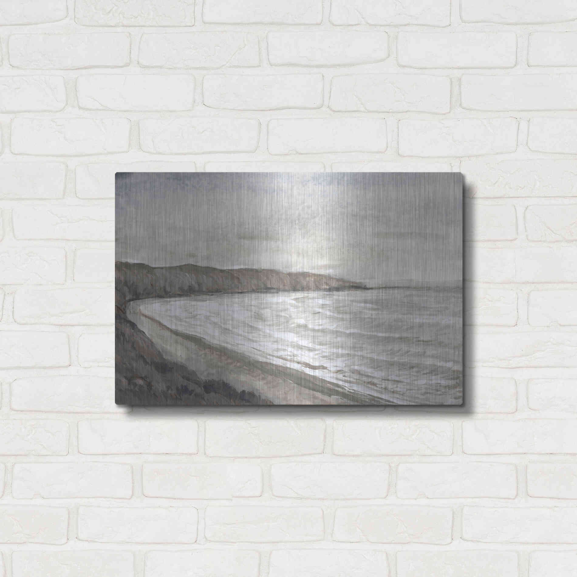 Luxe Metal Art 'Coastal Shoreline I' by Tim O'Toole, Metal Wall Art,24x16