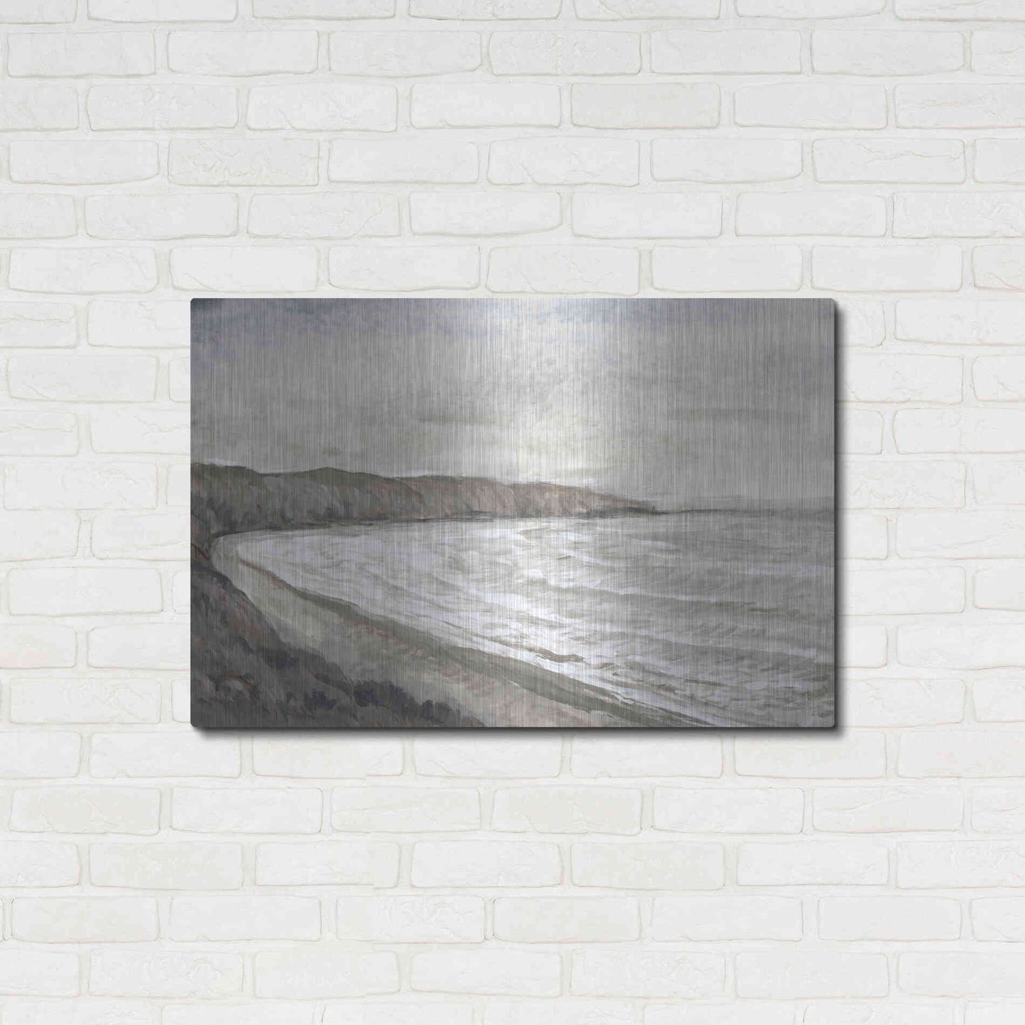 Luxe Metal Art 'Coastal Shoreline I' by Tim O'Toole, Metal Wall Art,36x24