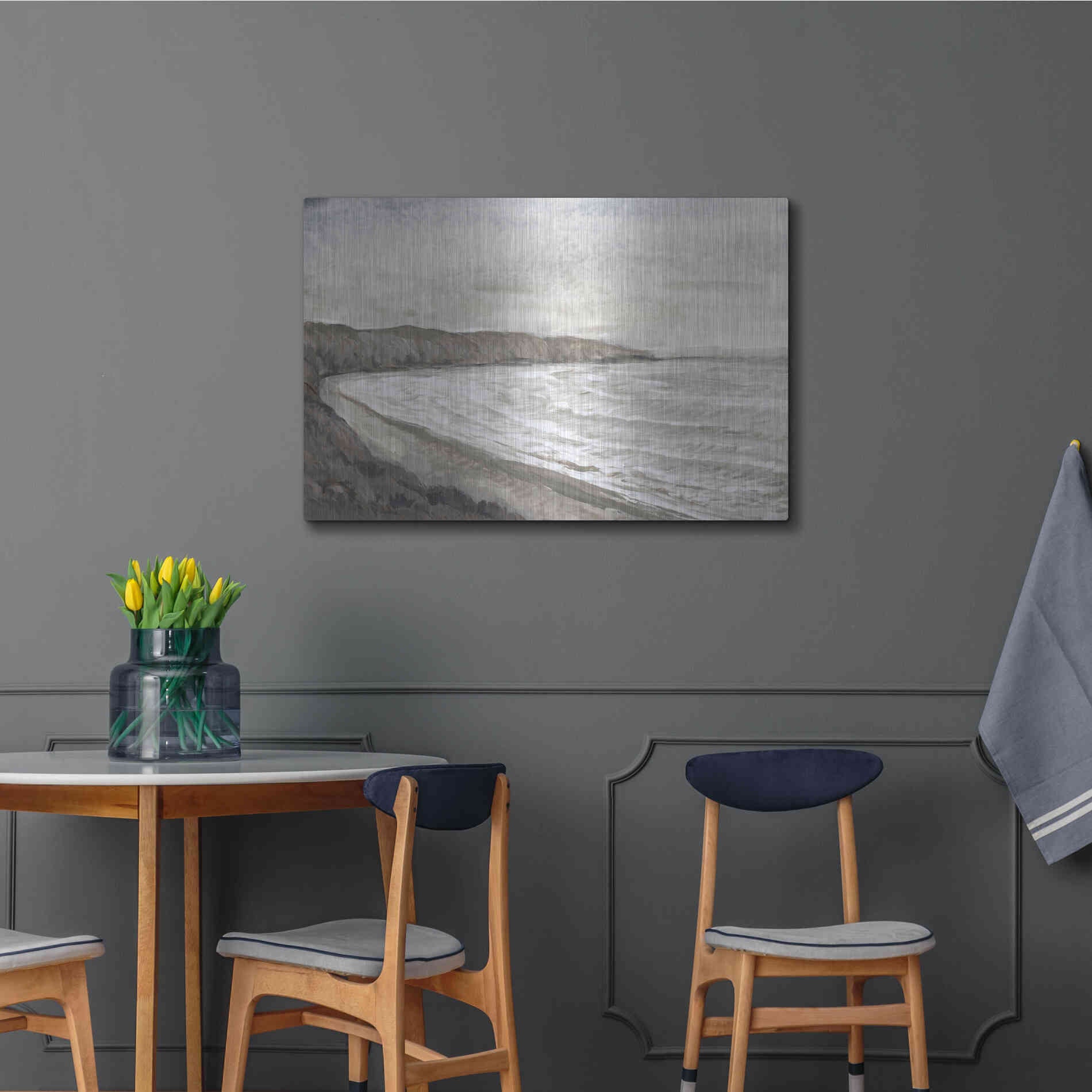 Luxe Metal Art 'Coastal Shoreline I' by Tim O'Toole, Metal Wall Art,36x24