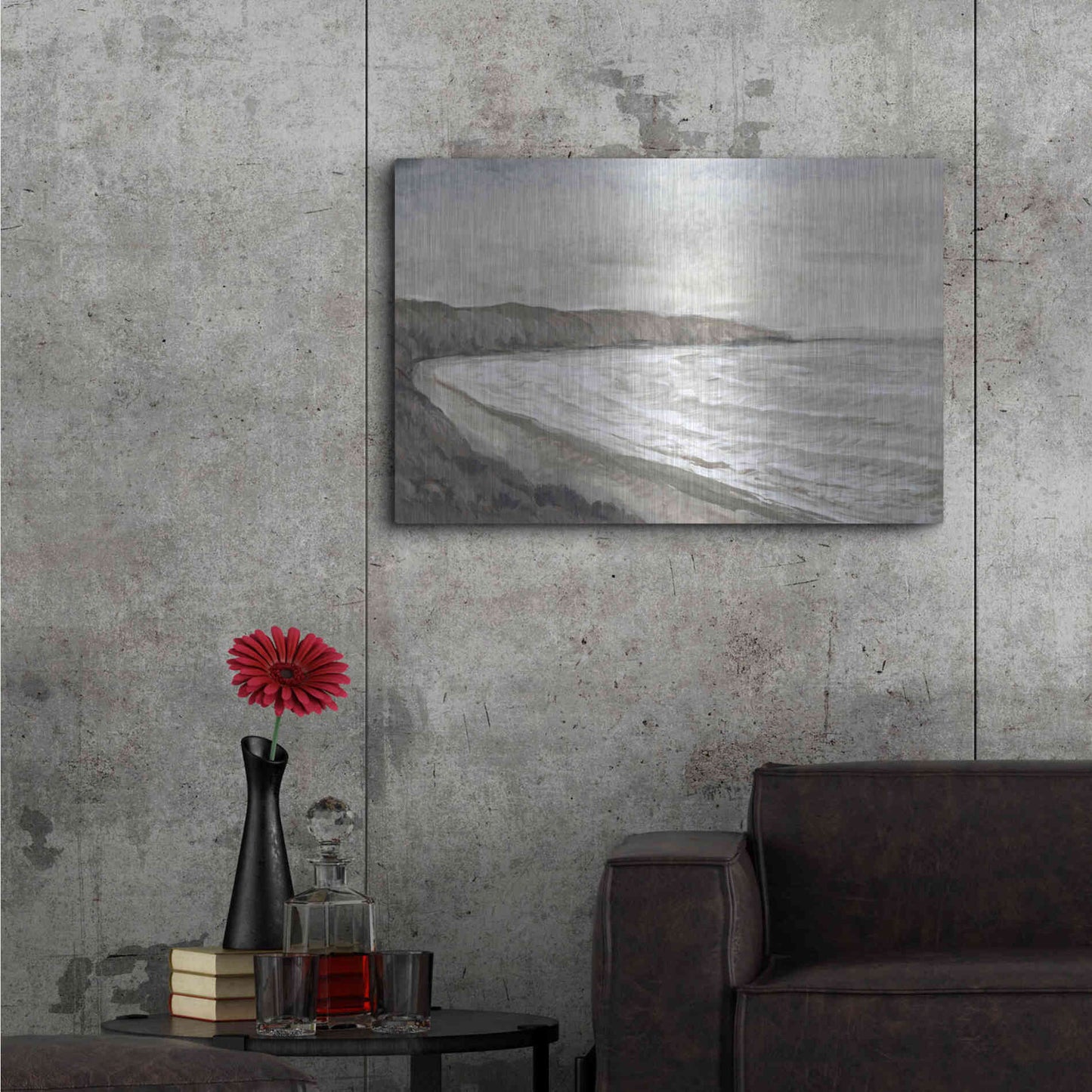 Luxe Metal Art 'Coastal Shoreline I' by Tim O'Toole, Metal Wall Art,36x24