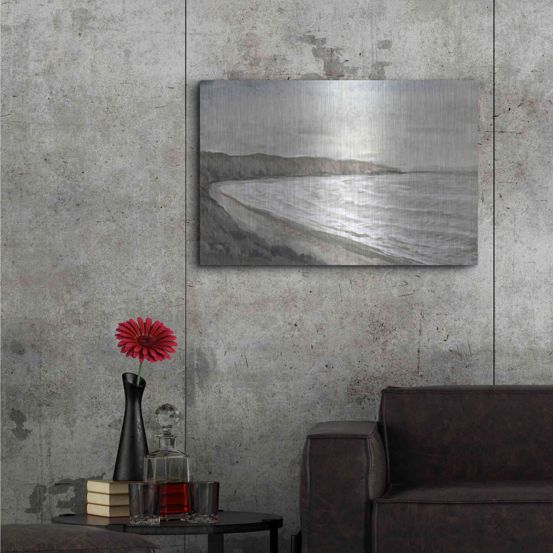 Luxe Metal Art 'Coastal Shoreline I' by Tim O'Toole, Metal Wall Art,36x24
