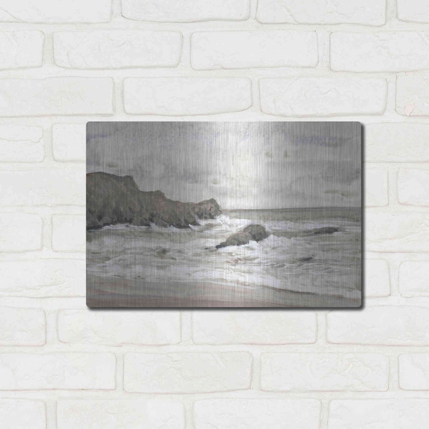 Luxe Metal Art 'Coastal Shoreline II' by Tim O'Toole, Metal Wall Art,16x12