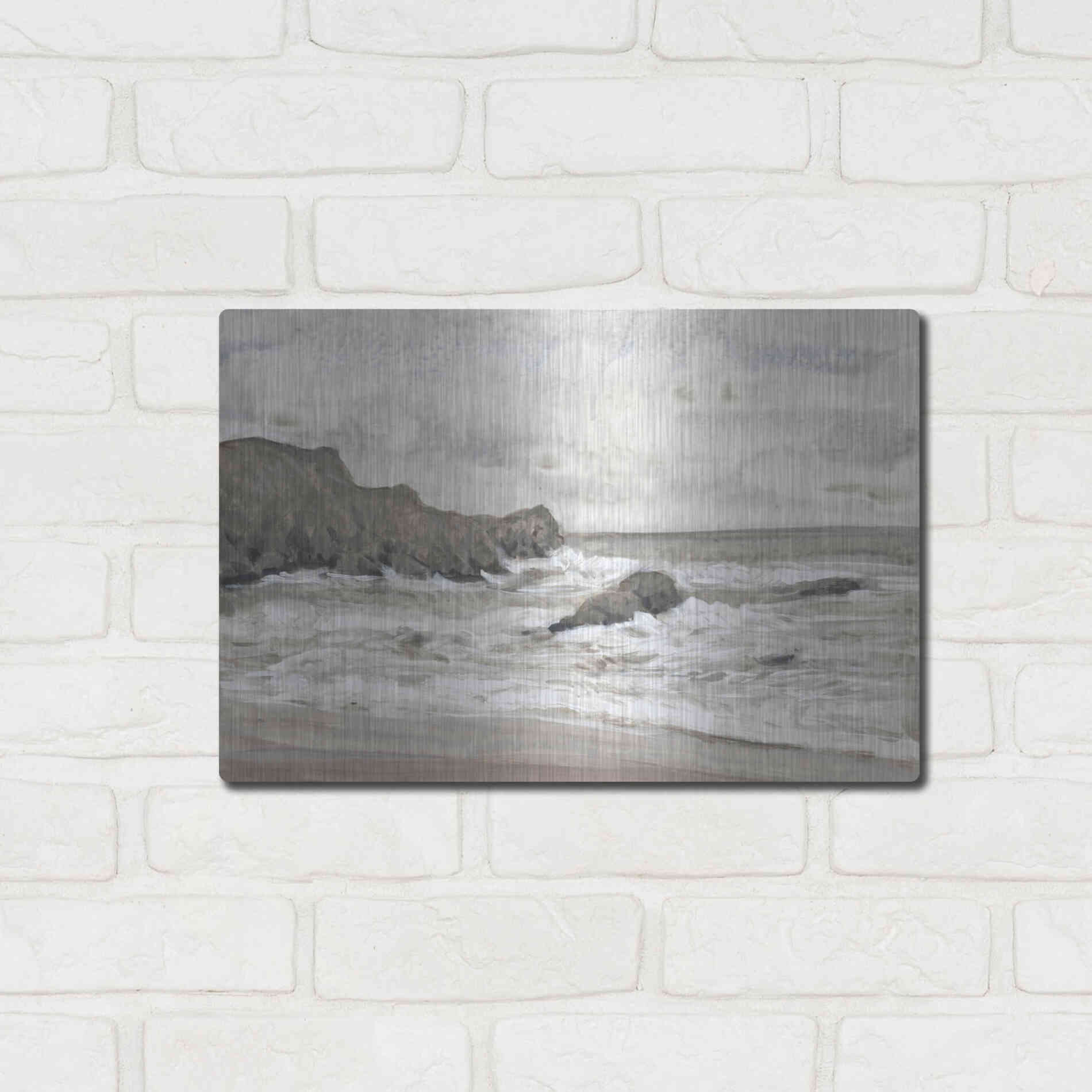 Luxe Metal Art 'Coastal Shoreline II' by Tim O'Toole, Metal Wall Art,16x12