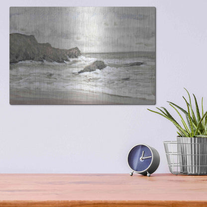 Luxe Metal Art 'Coastal Shoreline II' by Tim O'Toole, Metal Wall Art,16x12
