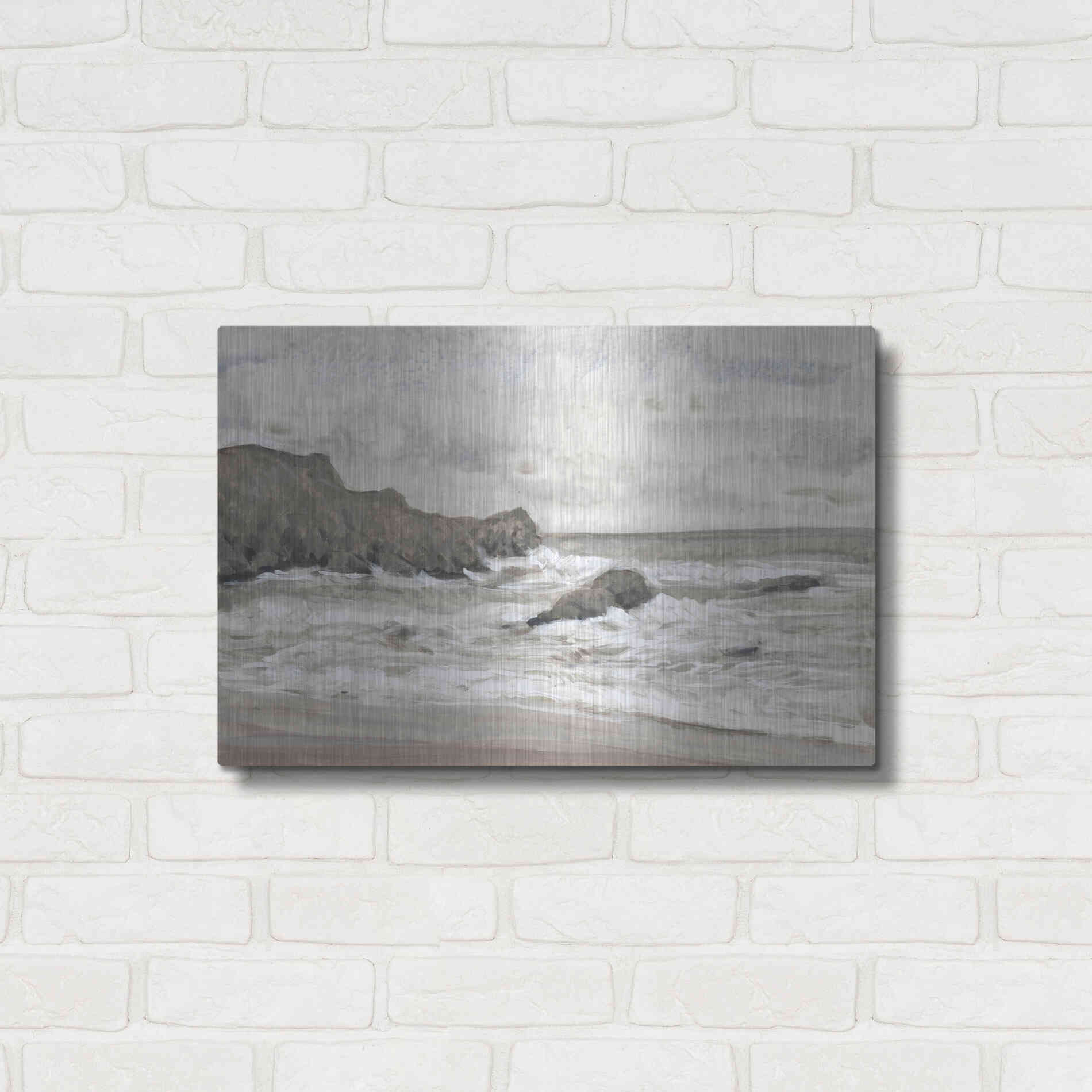 Luxe Metal Art 'Coastal Shoreline II' by Tim O'Toole, Metal Wall Art,24x16
