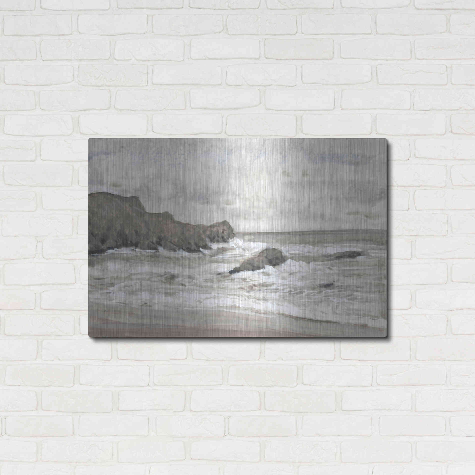 Luxe Metal Art 'Coastal Shoreline II' by Tim O'Toole, Metal Wall Art,36x24