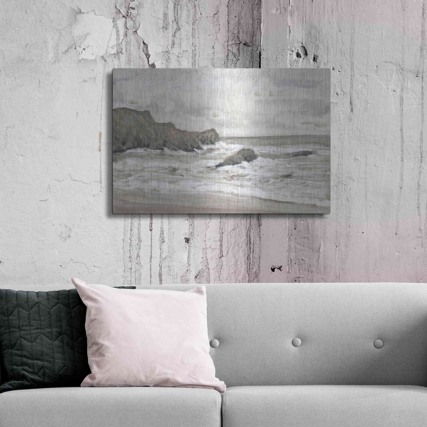 Luxe Metal Art 'Coastal Shoreline II' by Tim O'Toole, Metal Wall Art,36x24