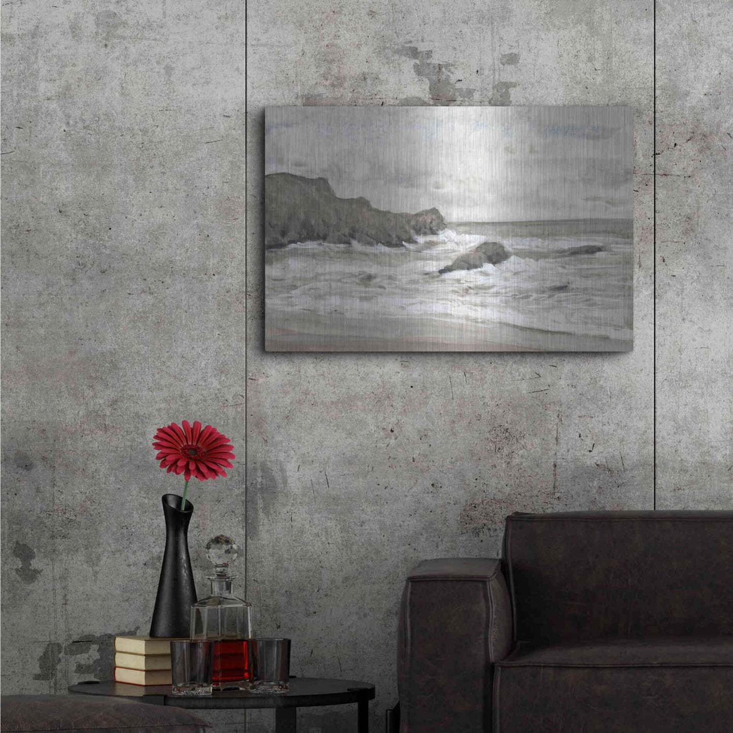 Luxe Metal Art 'Coastal Shoreline II' by Tim O'Toole, Metal Wall Art,36x24