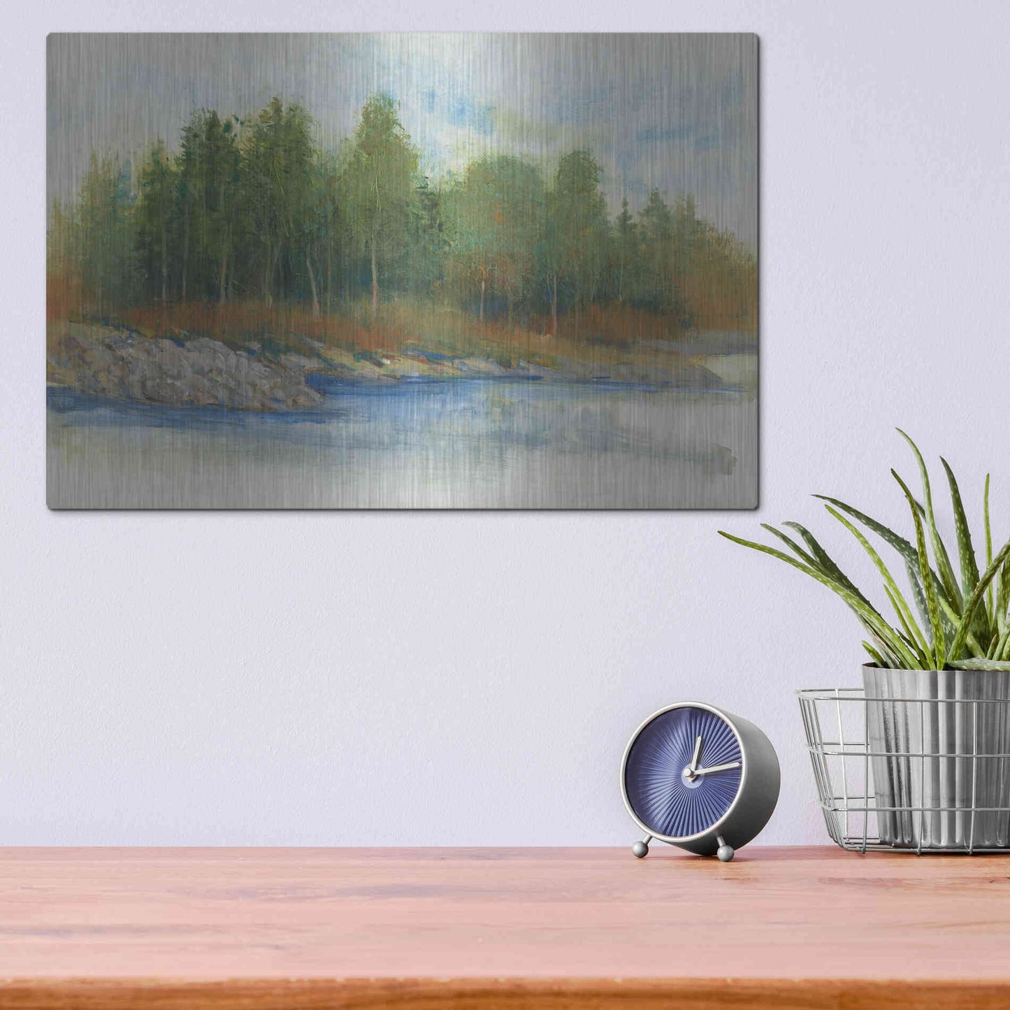 Luxe Metal Art 'From the Banks I' by Tim O'Toole, Metal Wall Art,16x12