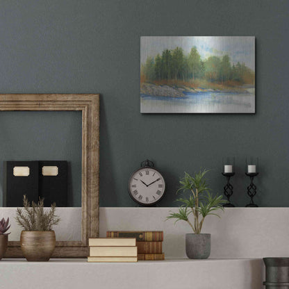 Luxe Metal Art 'From the Banks I' by Tim O'Toole, Metal Wall Art,16x12