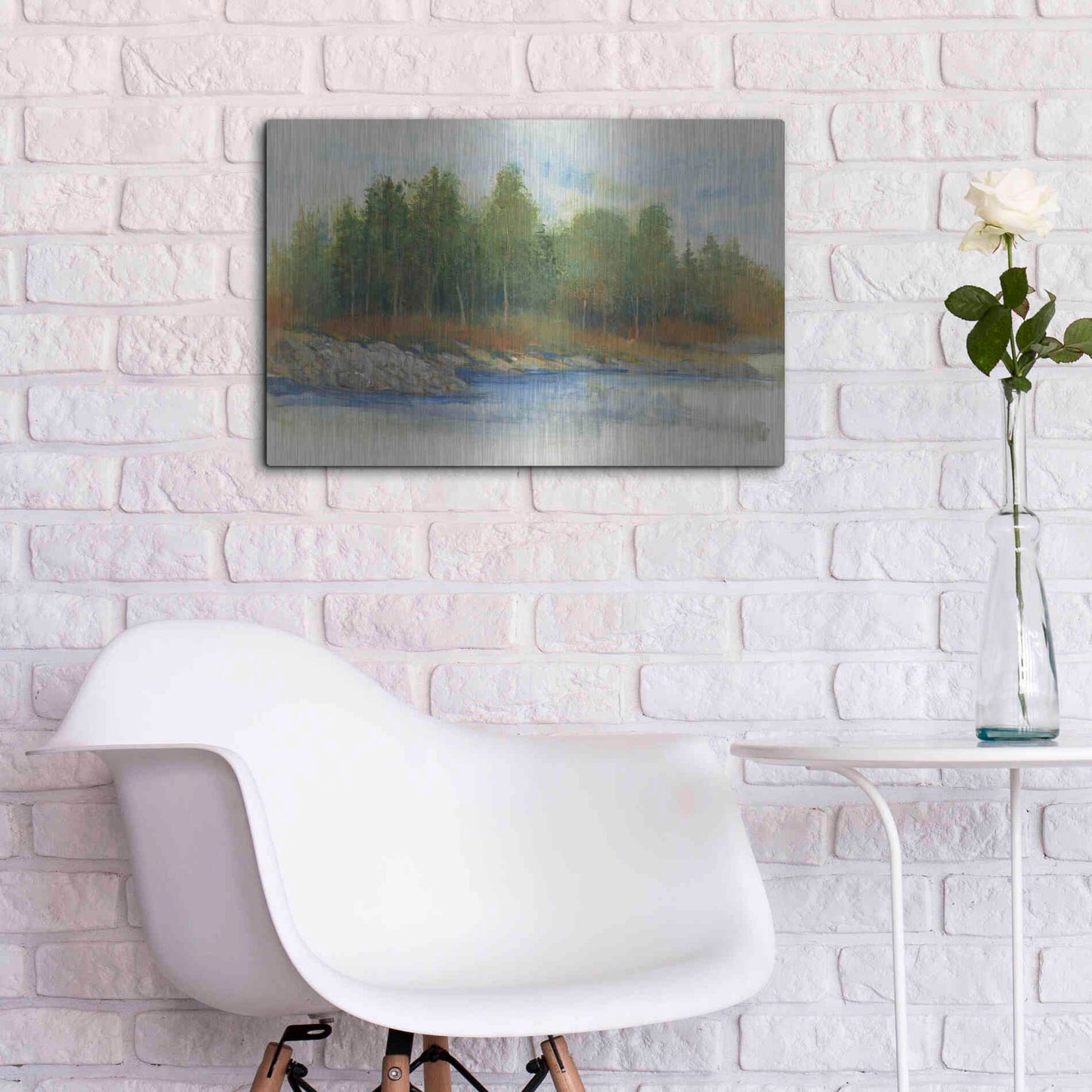 Luxe Metal Art 'From the Banks I' by Tim O'Toole, Metal Wall Art,24x16