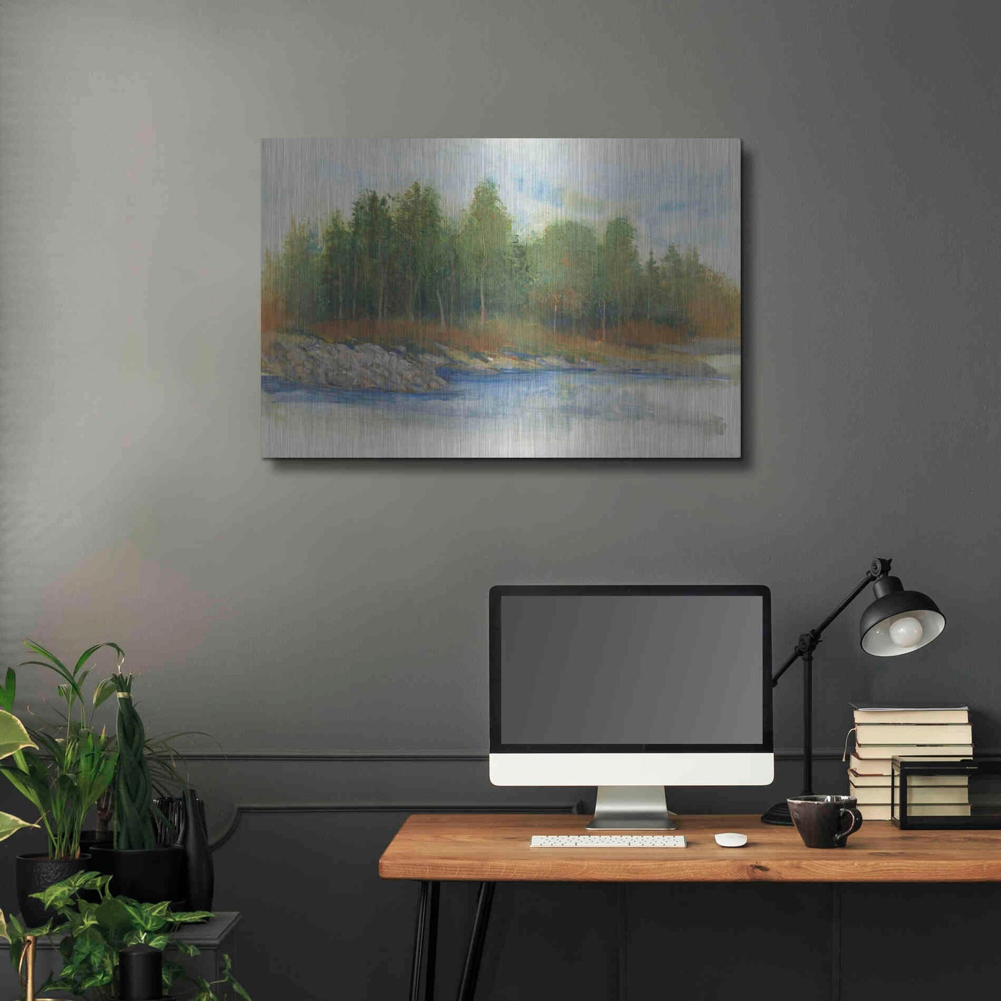 Luxe Metal Art 'From the Banks I' by Tim O'Toole, Metal Wall Art,36x24