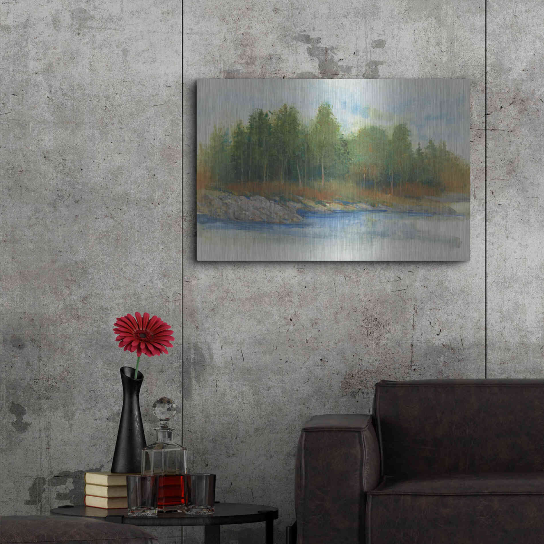 Luxe Metal Art 'From the Banks I' by Tim O'Toole, Metal Wall Art,36x24