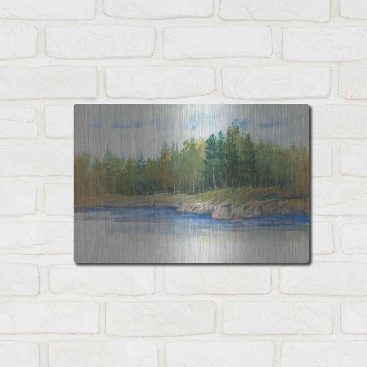 Luxe Metal Art 'From the Banks II' by Tim O'Toole, Metal Wall Art,16x12