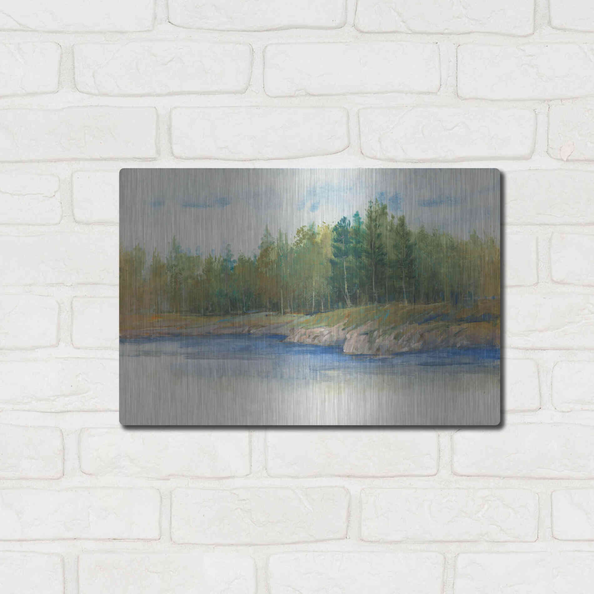 Luxe Metal Art 'From the Banks II' by Tim O'Toole, Metal Wall Art,16x12