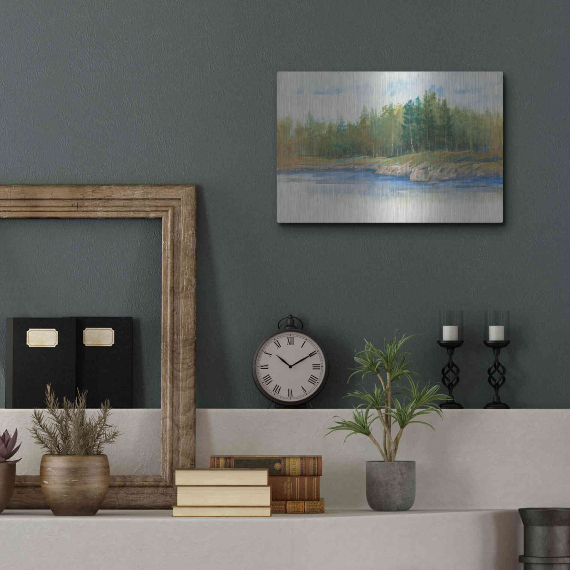 Luxe Metal Art 'From the Banks II' by Tim O'Toole, Metal Wall Art,16x12