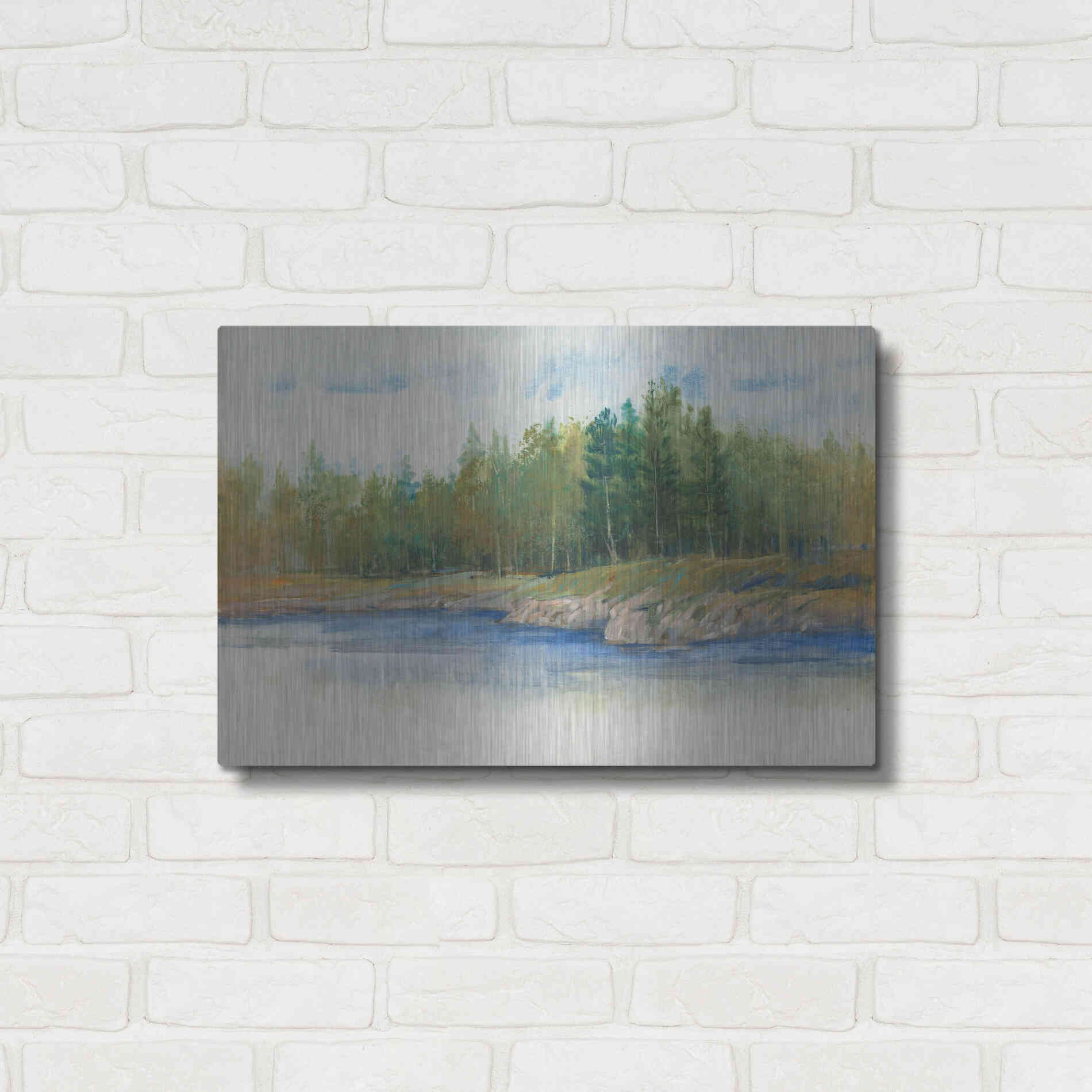 Luxe Metal Art 'From the Banks II' by Tim O'Toole, Metal Wall Art,24x16