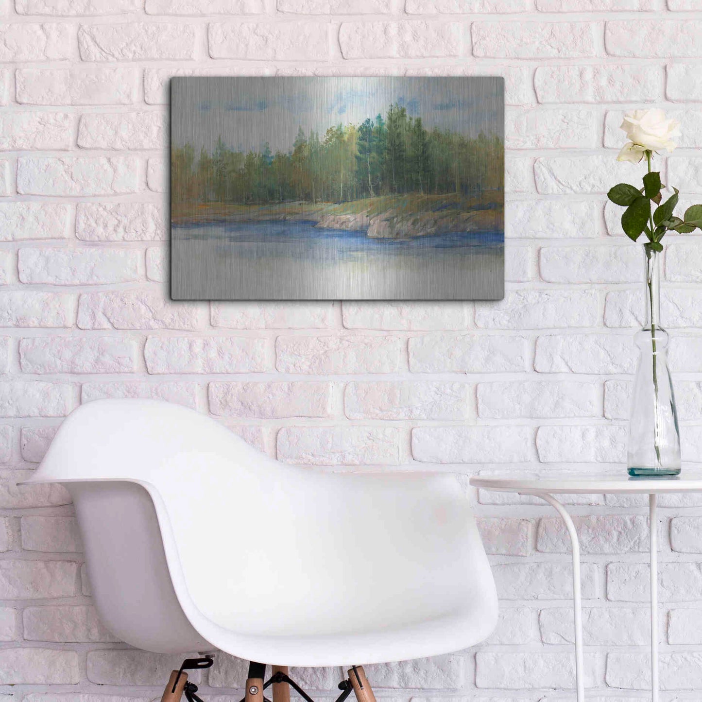 Luxe Metal Art 'From the Banks II' by Tim O'Toole, Metal Wall Art,24x16