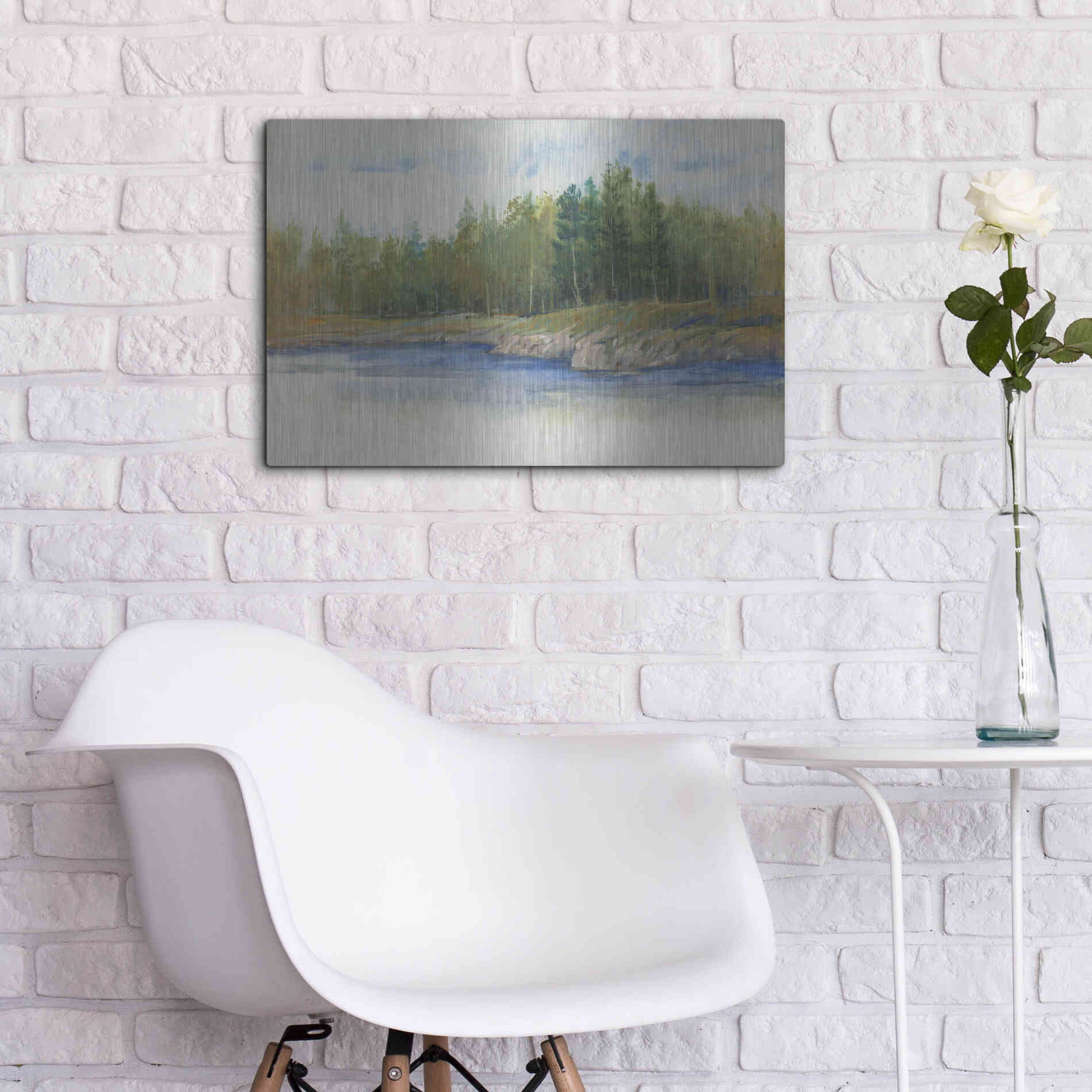 Luxe Metal Art 'From the Banks II' by Tim O'Toole, Metal Wall Art,24x16