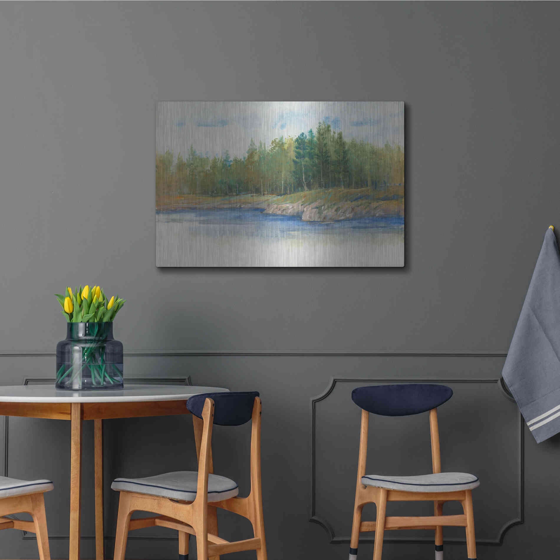 Luxe Metal Art 'From the Banks II' by Tim O'Toole, Metal Wall Art,36x24