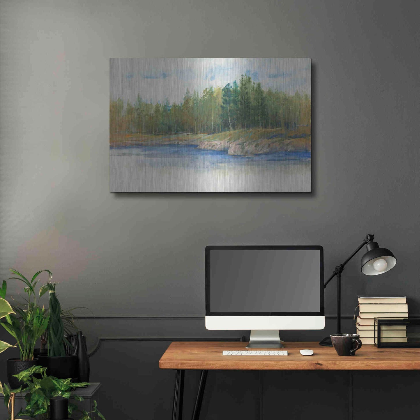 Luxe Metal Art 'From the Banks II' by Tim O'Toole, Metal Wall Art,36x24