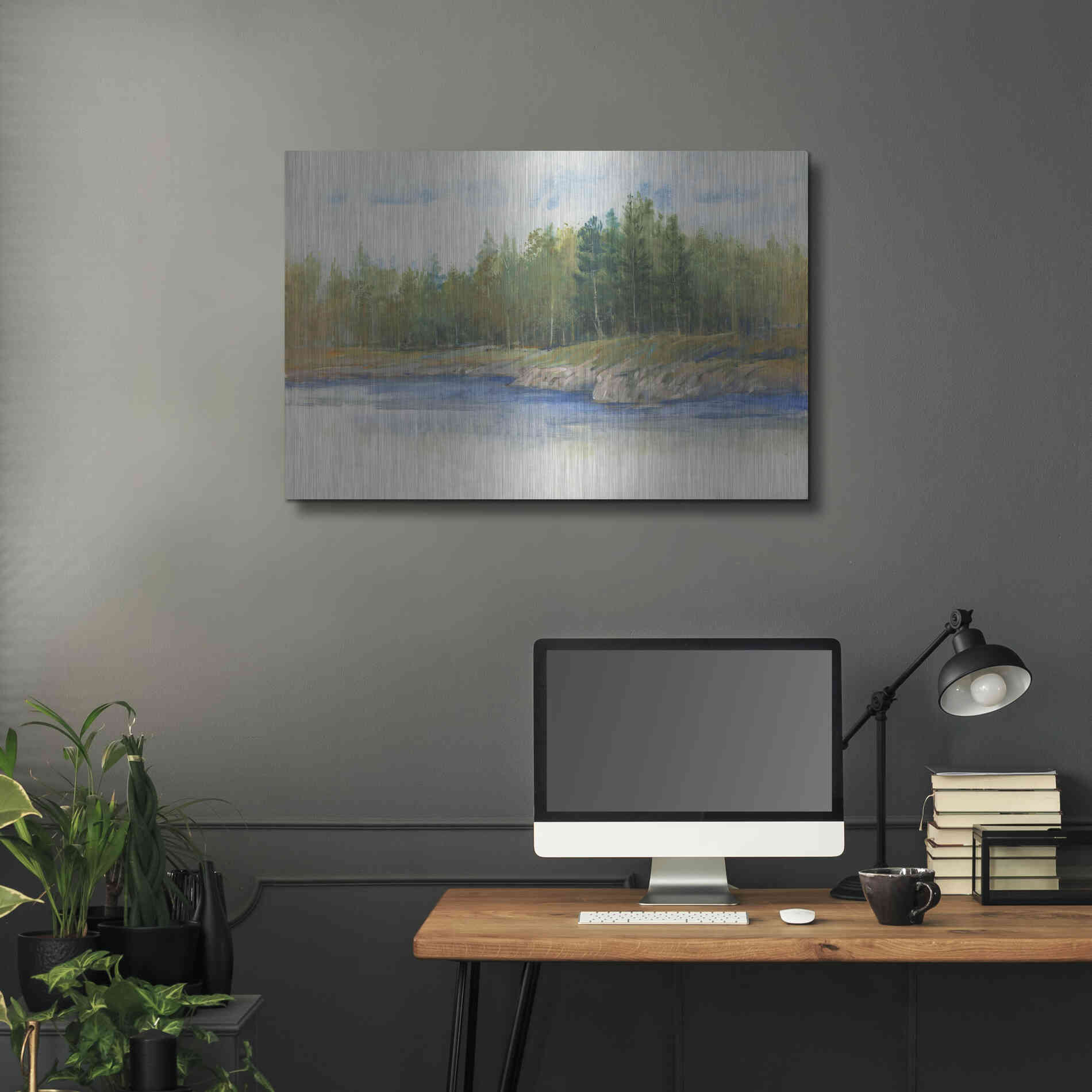 Luxe Metal Art 'From the Banks II' by Tim O'Toole, Metal Wall Art,36x24