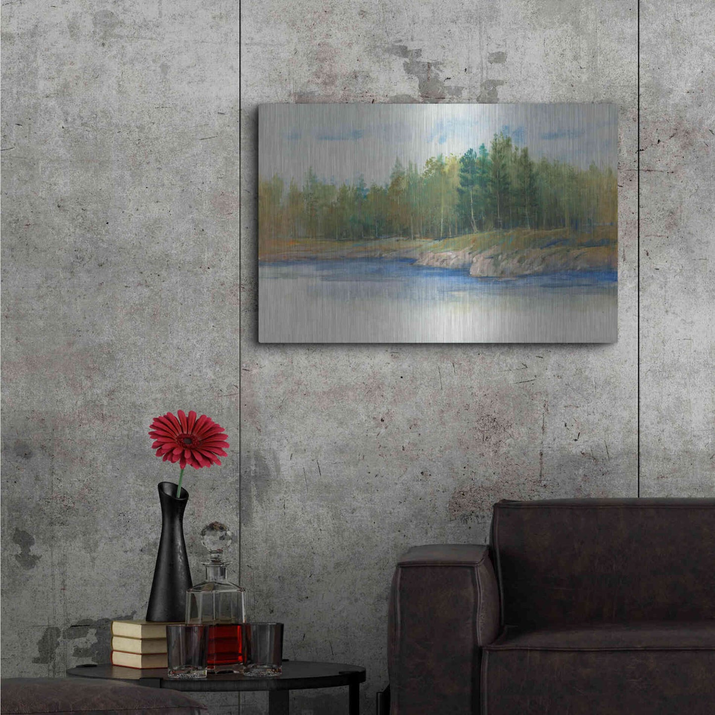 Luxe Metal Art 'From the Banks II' by Tim O'Toole, Metal Wall Art,36x24