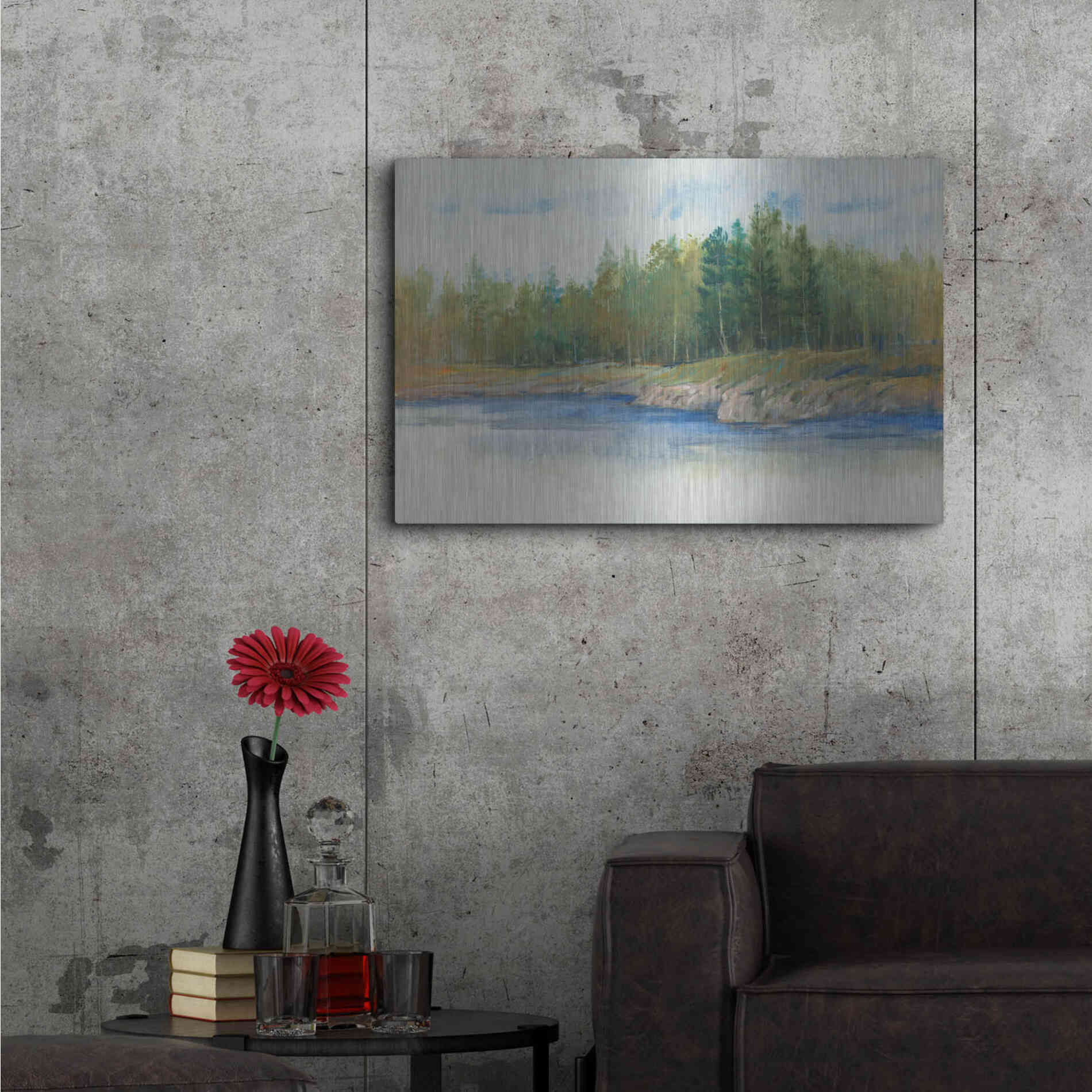 Luxe Metal Art 'From the Banks II' by Tim O'Toole, Metal Wall Art,36x24