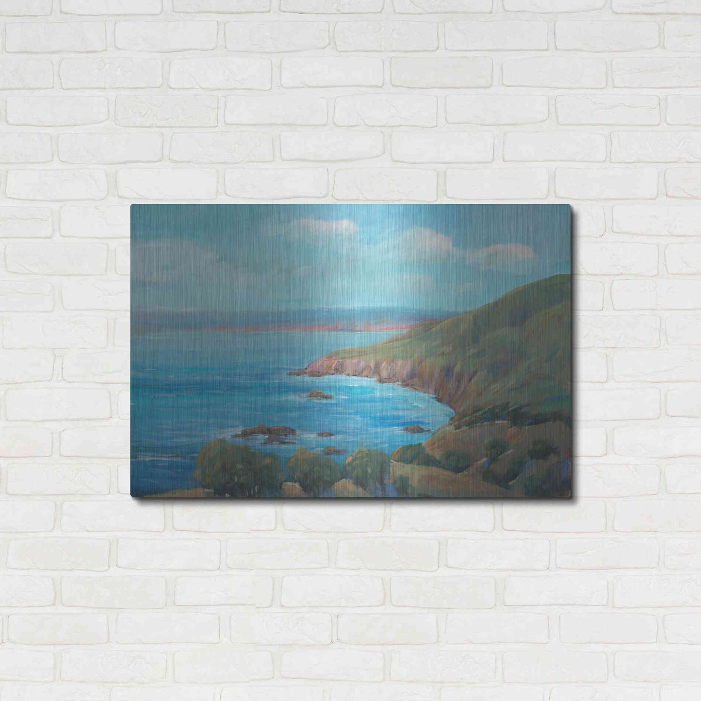 Luxe Metal Art 'Rocky Coastline I' by Tim O'Toole, Metal Wall Art,36x24