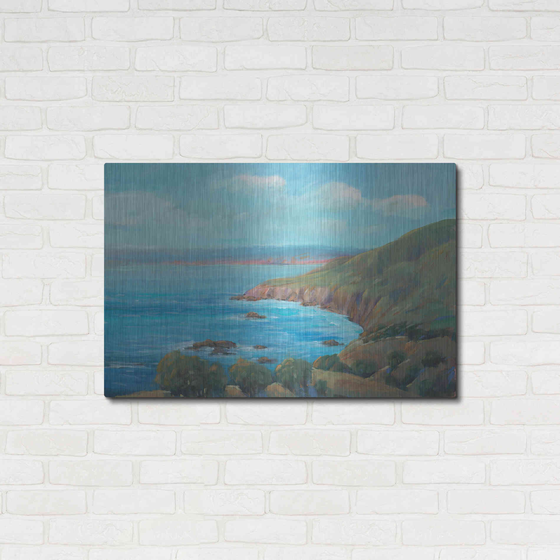 Luxe Metal Art 'Rocky Coastline I' by Tim O'Toole, Metal Wall Art,36x24